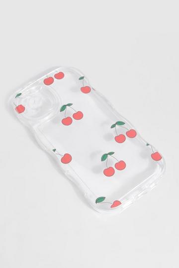 Cherry Detail Wavy Phone Case red