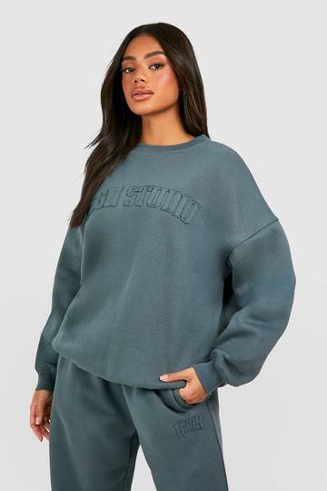 Sage Green Dsgn Studio Self Fabric Applique Oversized Sweatshirt