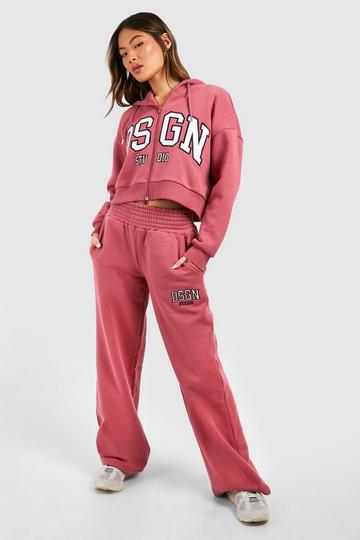 Dsgn Studio Applique Zip Through Hooded Tracksuit rose