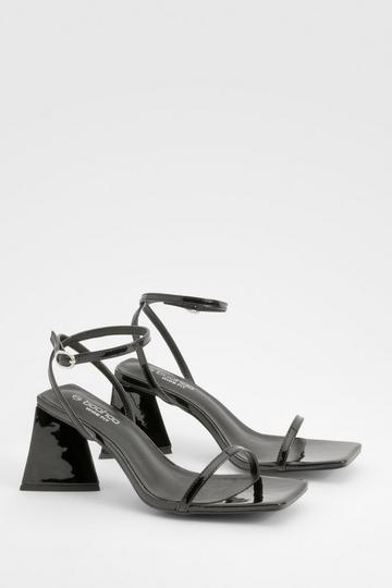 Wide Width Flared Heel Barely There Sandals black