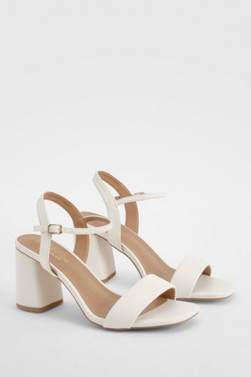 White Wide Fit 2 Part Block Heels