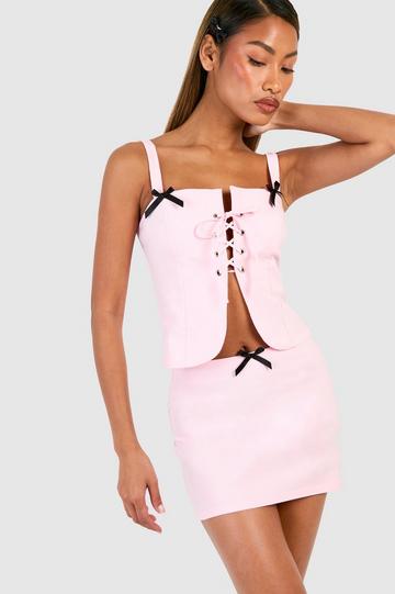 Low Rise Bow Detail Mini Skirt ballerina pink