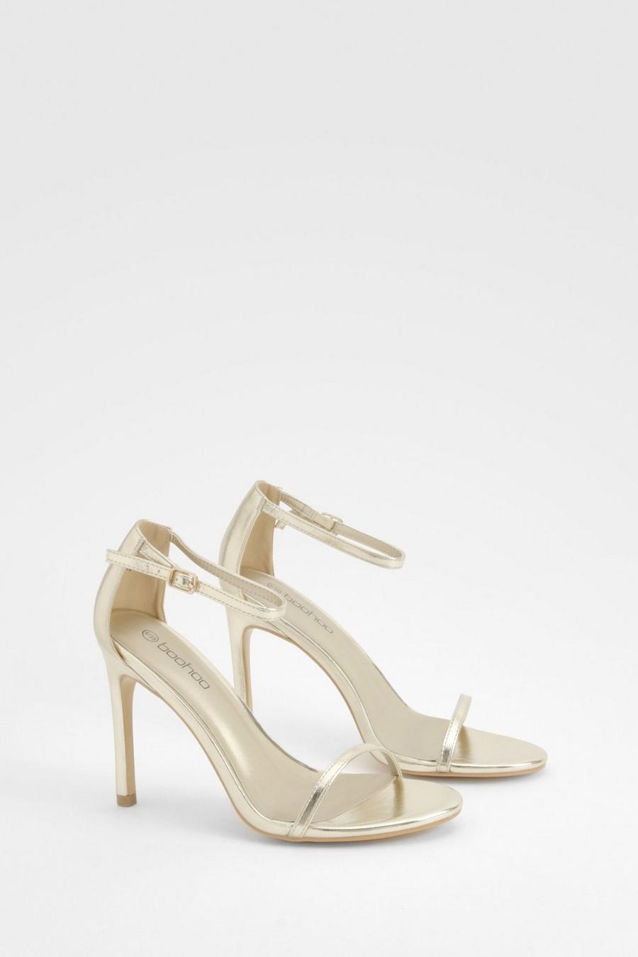 Gold Barely There Metallic 2 Part Heels