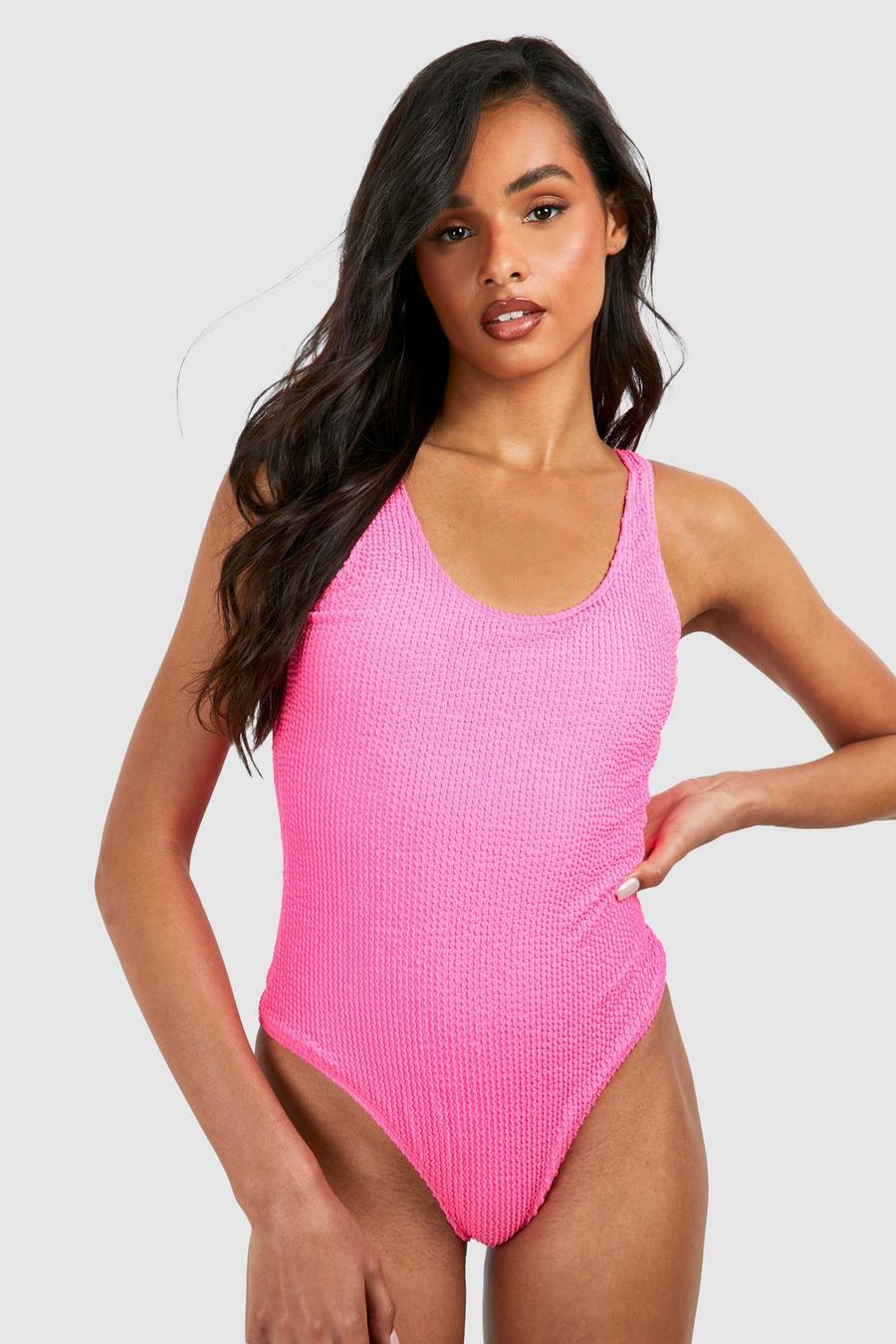 Light pink Tall Crinkle Scoop Swimsuit  image number 1