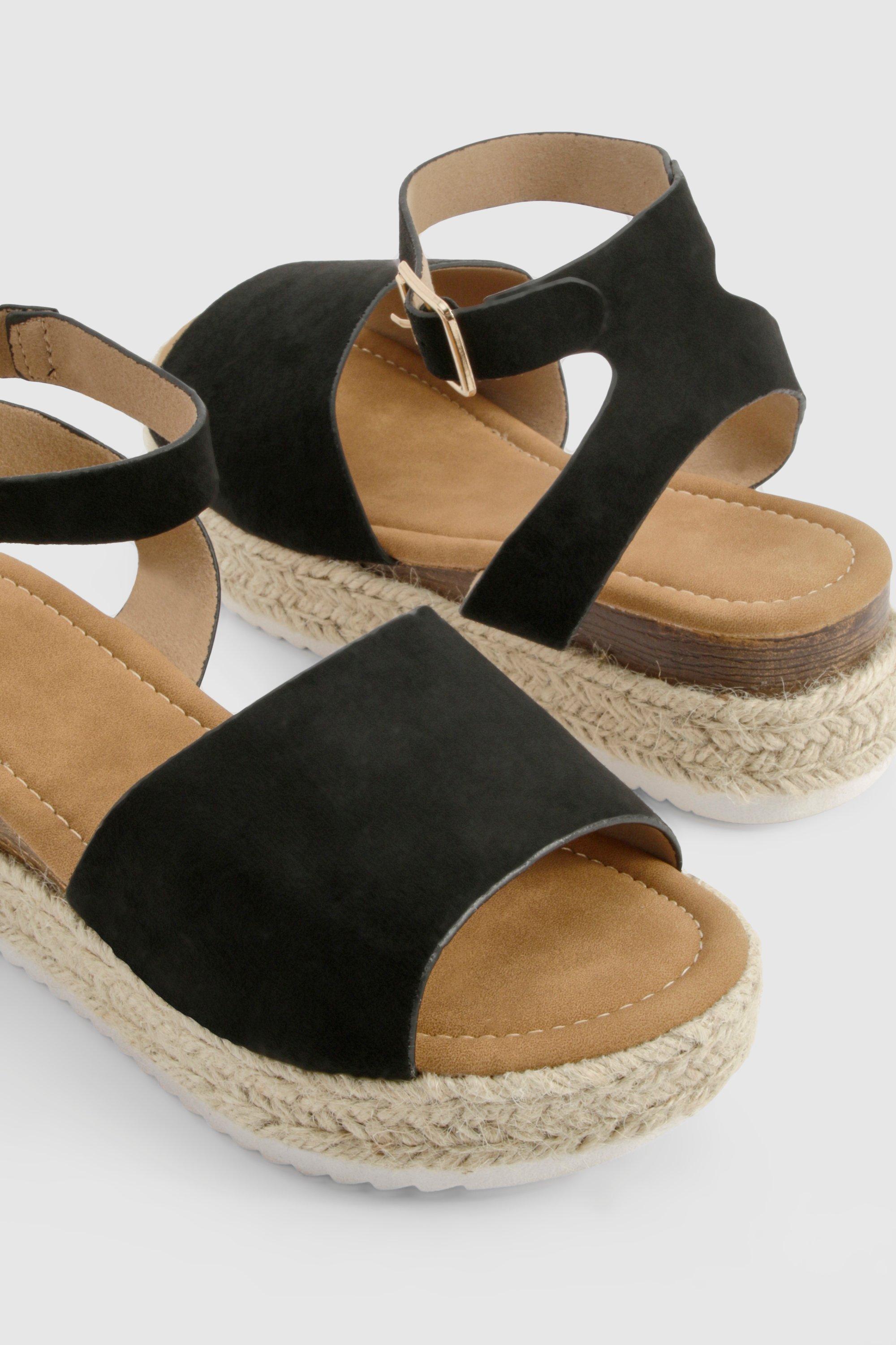 Peep Toe Espadrille Flatform Sandals boohoo UK