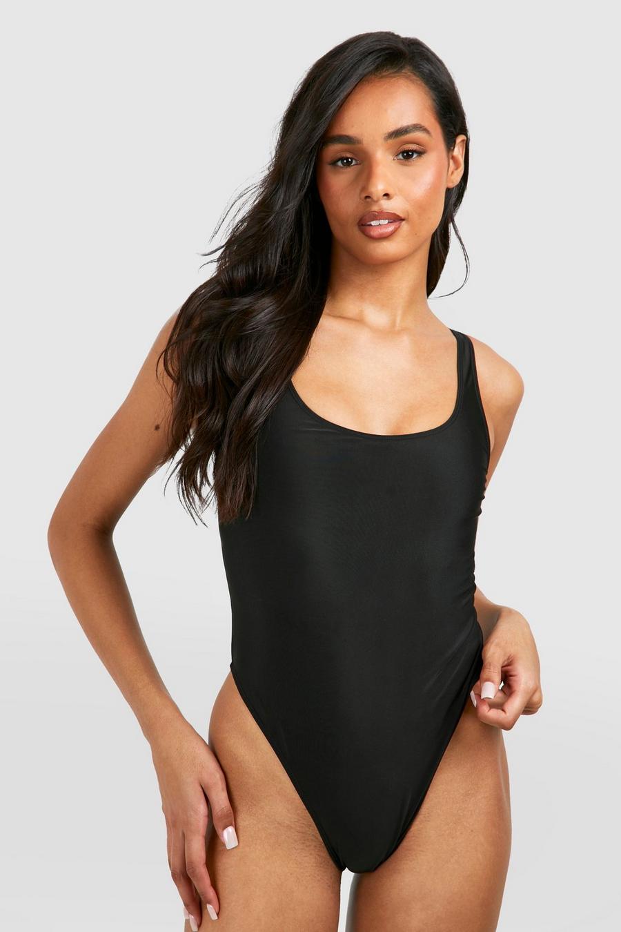 Black Tall Basic Scoop Swimsuit image number 1