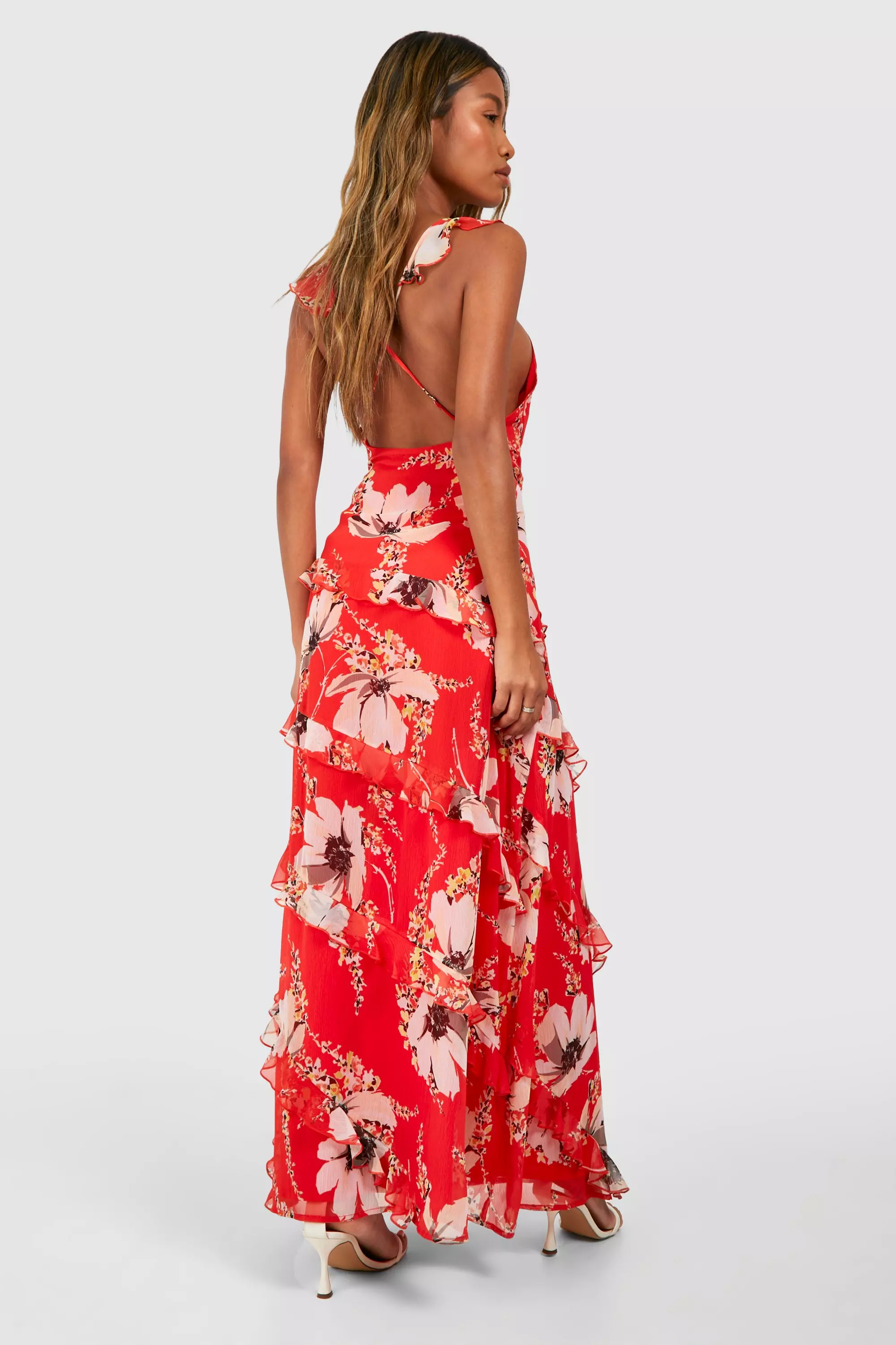 ロージールーチェ CHIFFON TEARD RIBBON DRESS