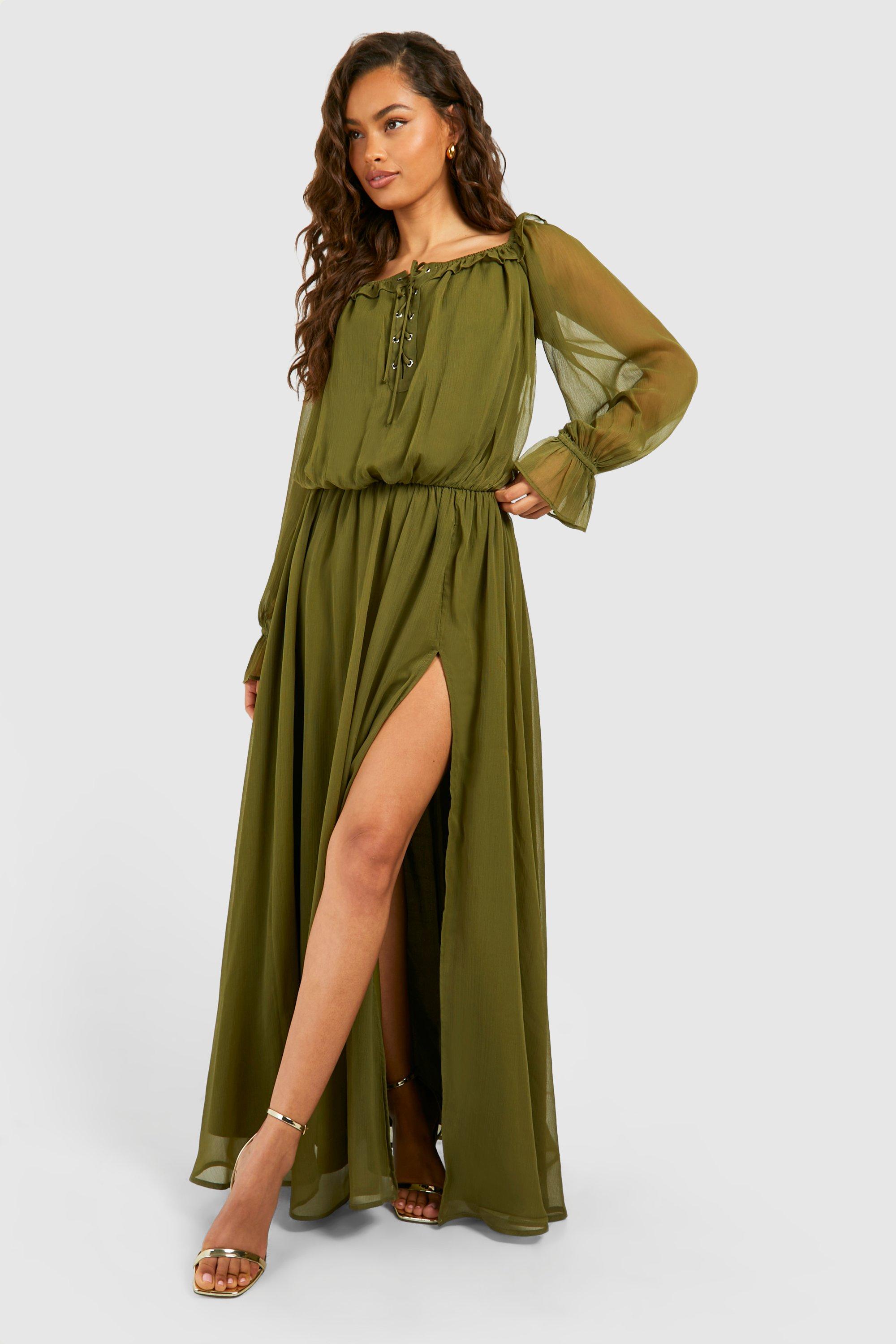 Blouson Chiffon Maxi Dress boohoo