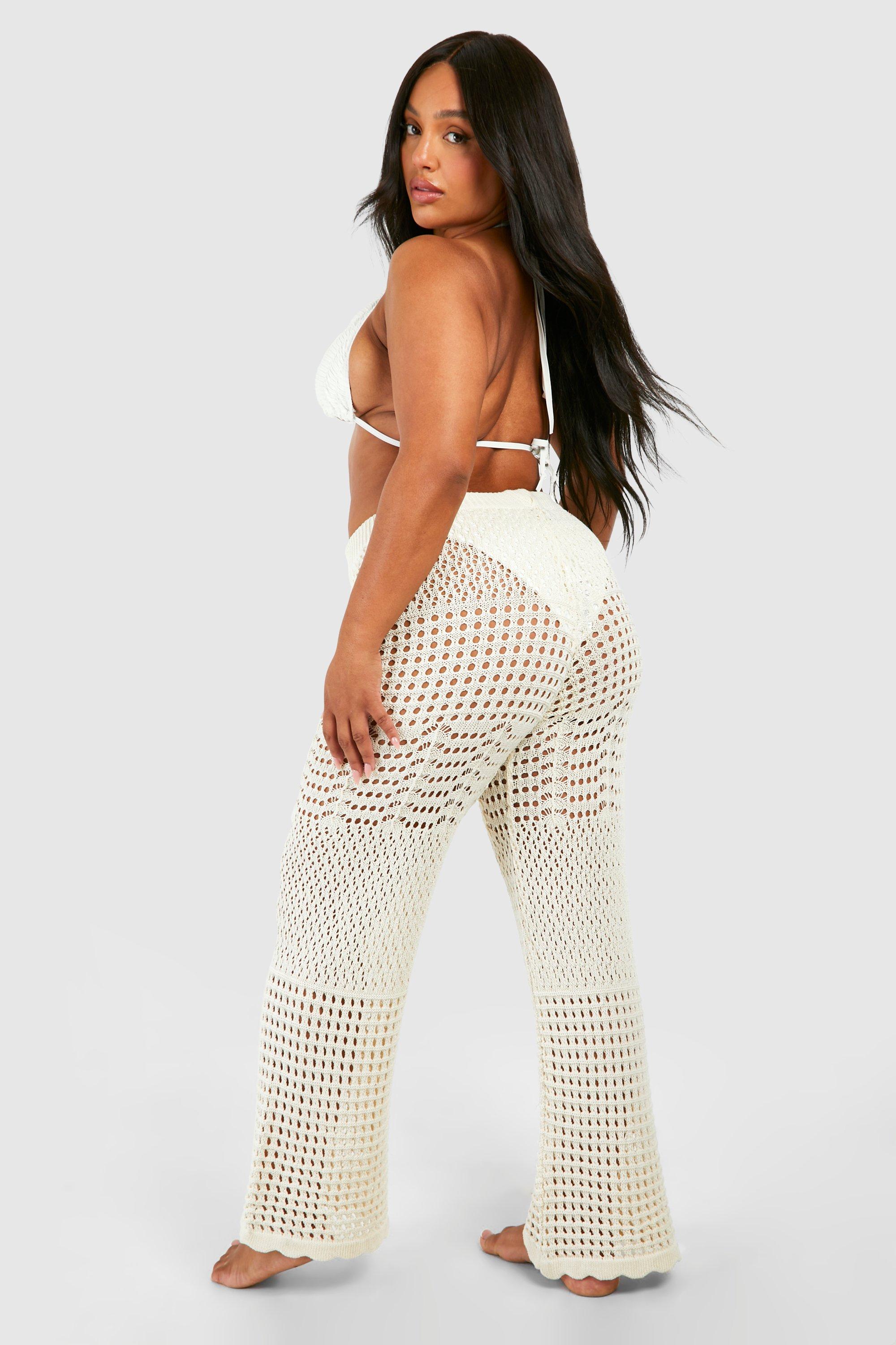 Crochet beach cover up pants clearance