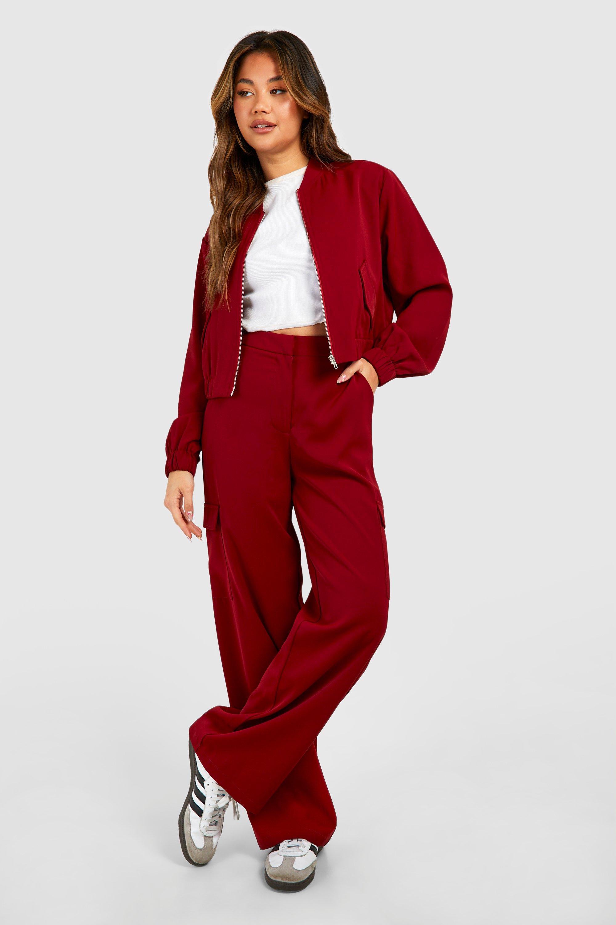 Red cargo trousers womens deals