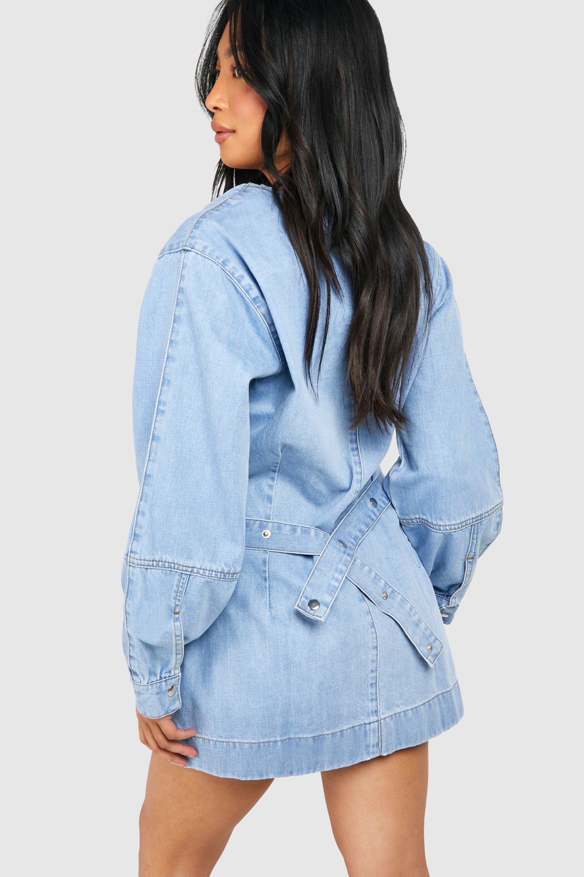 期間限定キャンペーン Denim Trimmed Volume Sleeve Dress ロング