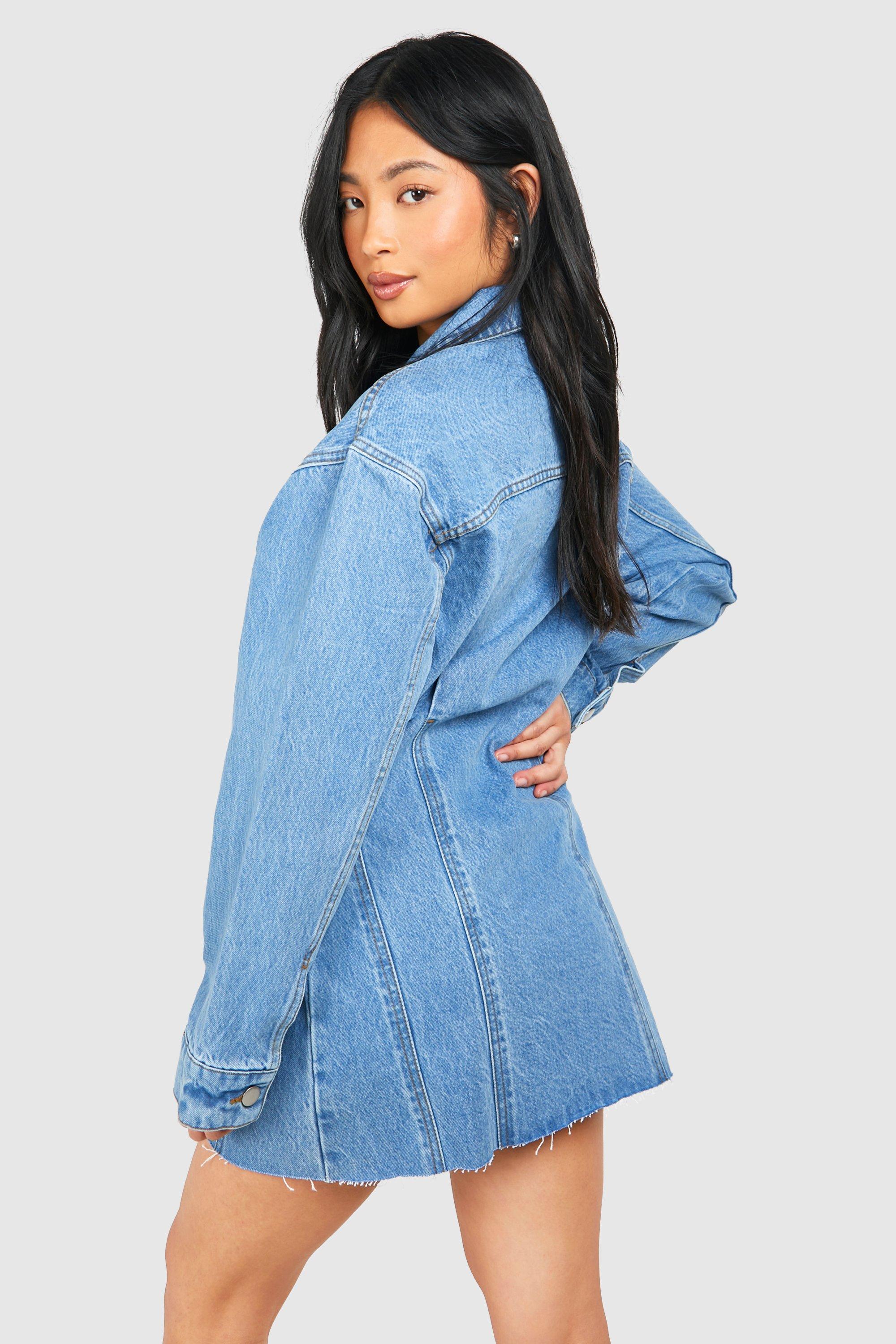 Fitted denim mini store dress