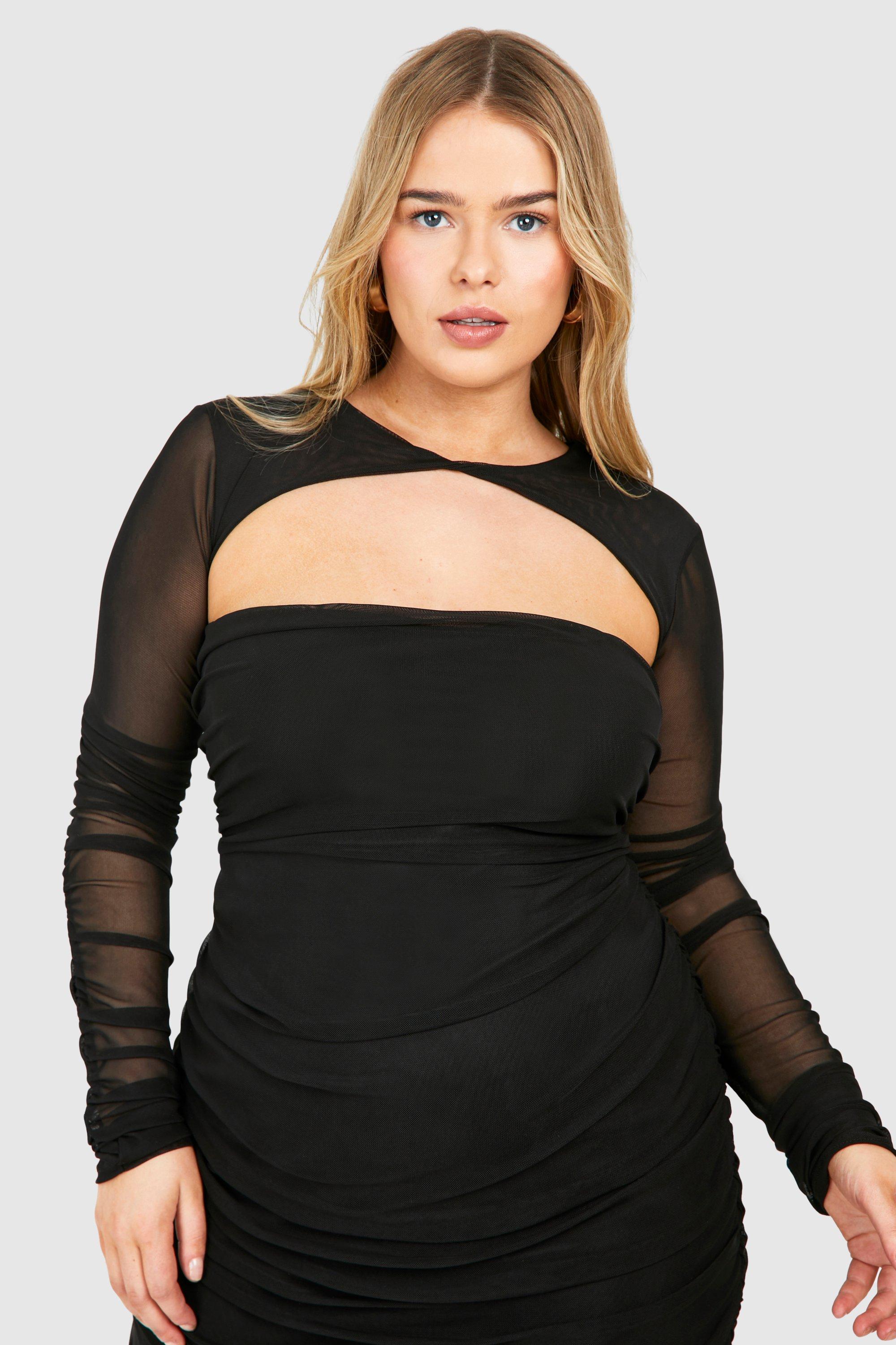 Plus size mesh bodycon dress online