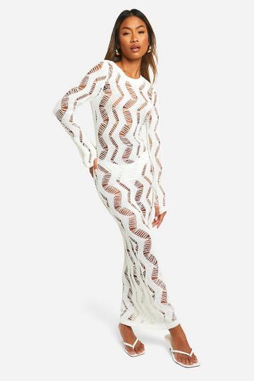 Ladder Scoop Back Maxi Dress white