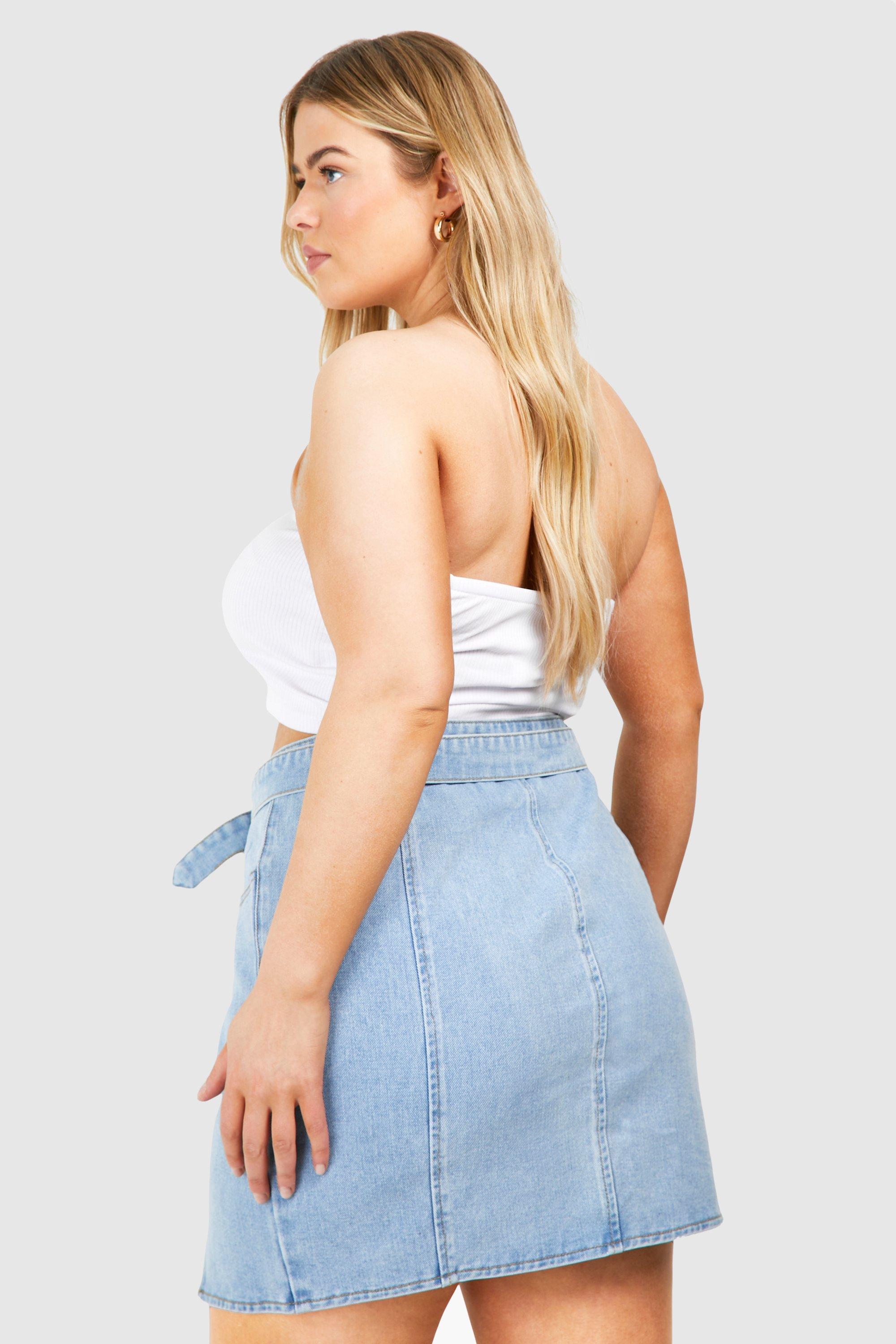 Denim skirt boohoo best sale