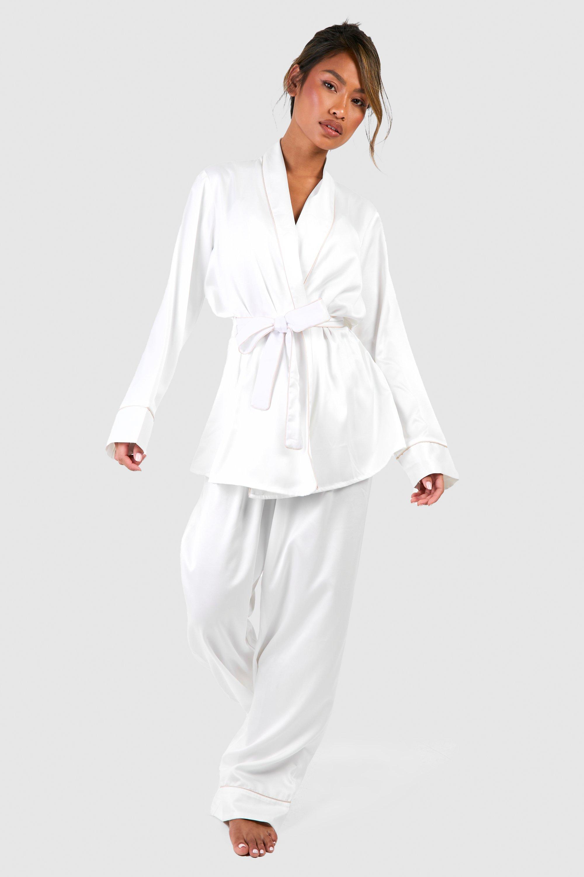 Bride Embroidered Wrap Top Pj Set