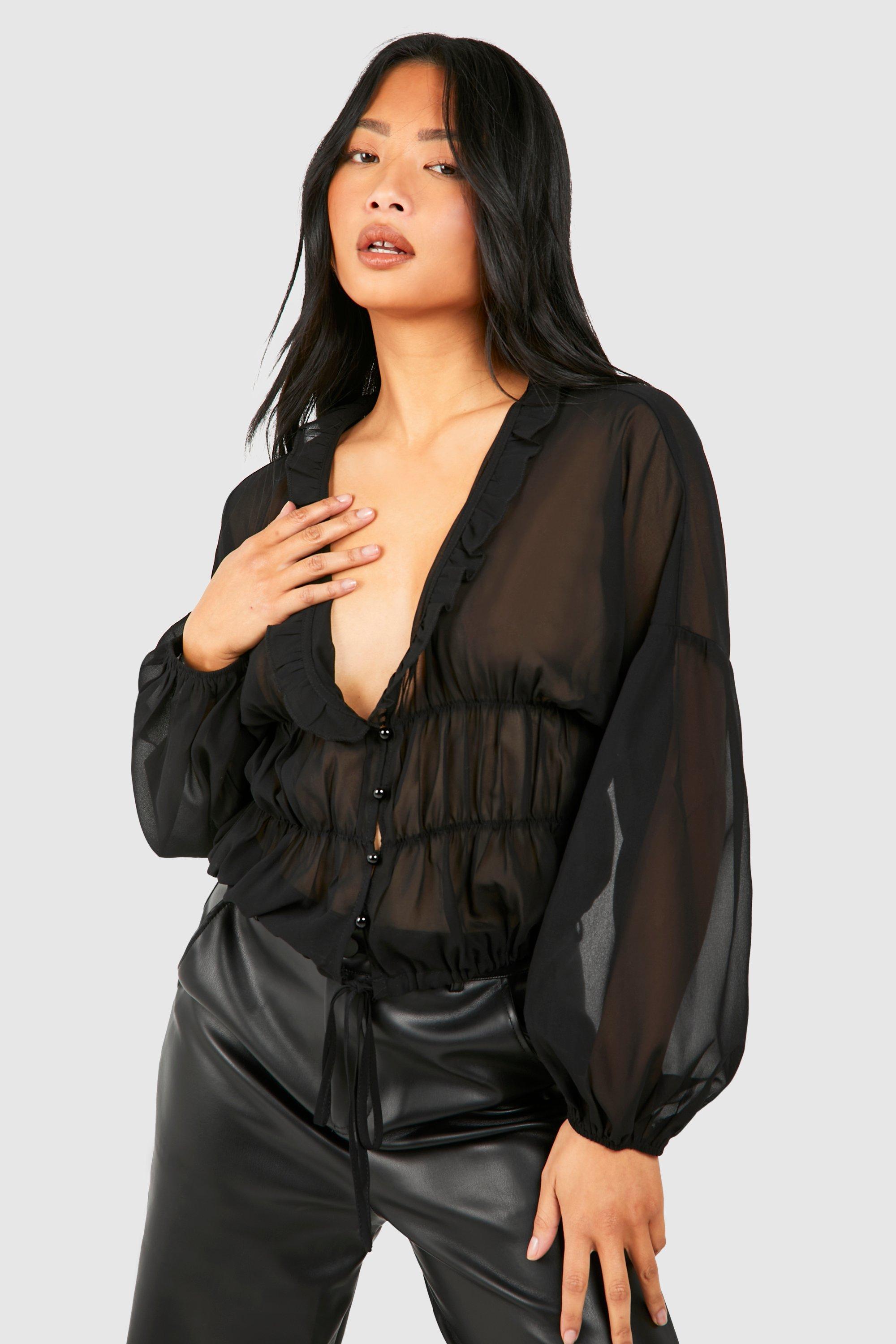 Shops satin plunge blouse