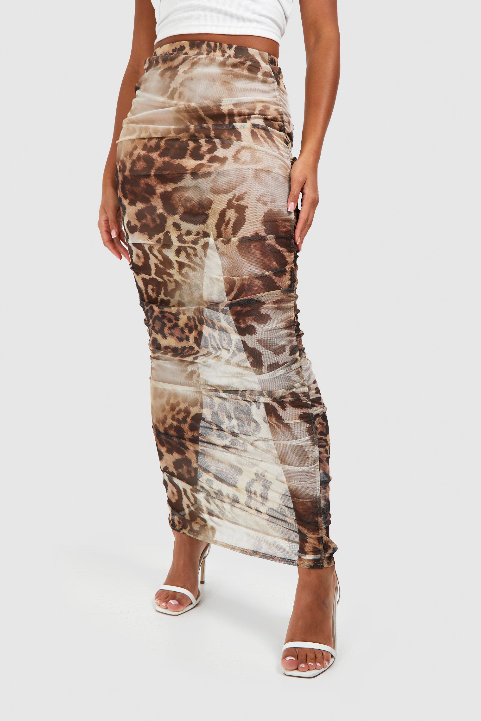 Mesh leopard outlet skirt