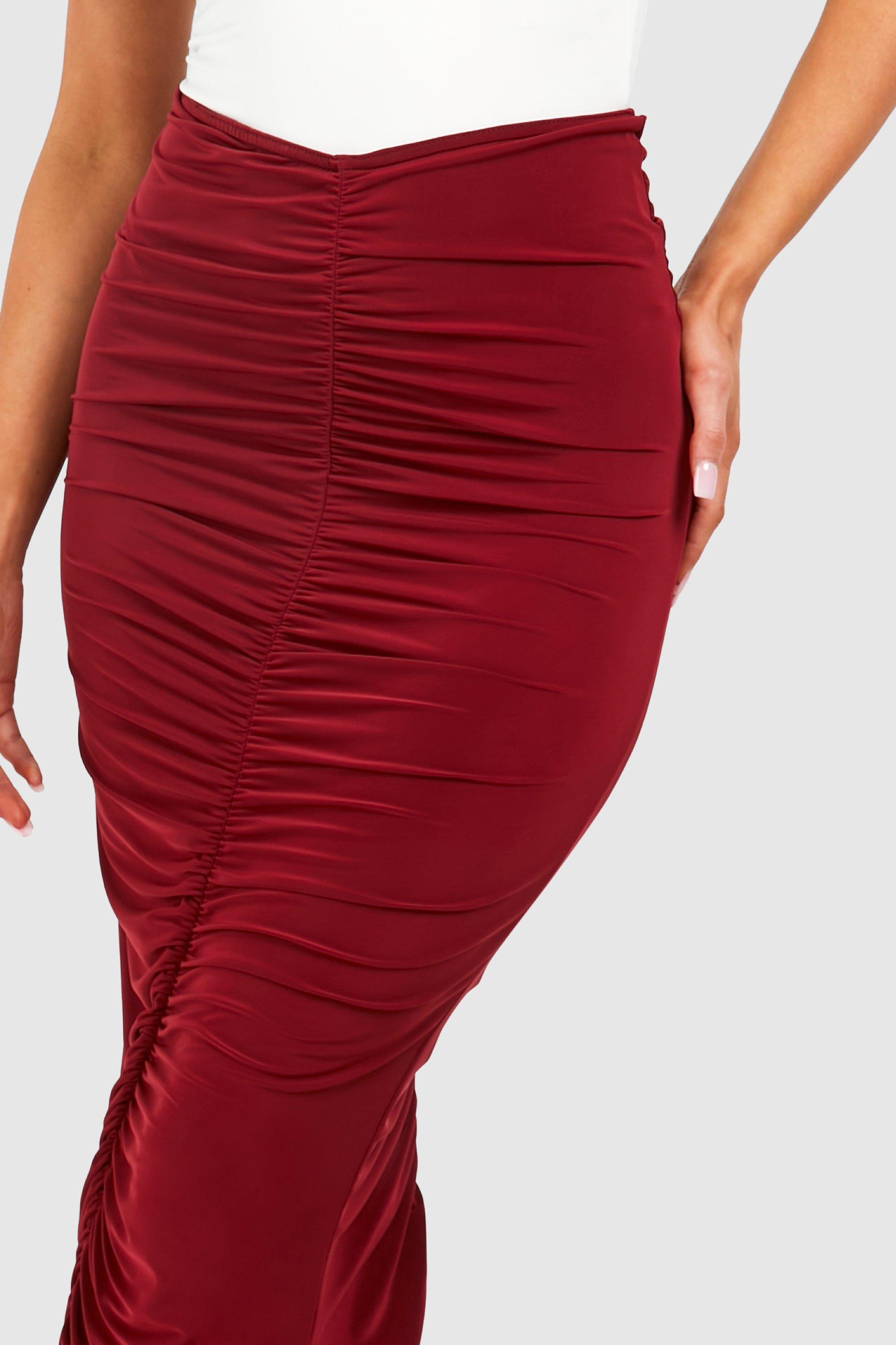 Ruched Maxi Skirt boohoo NO