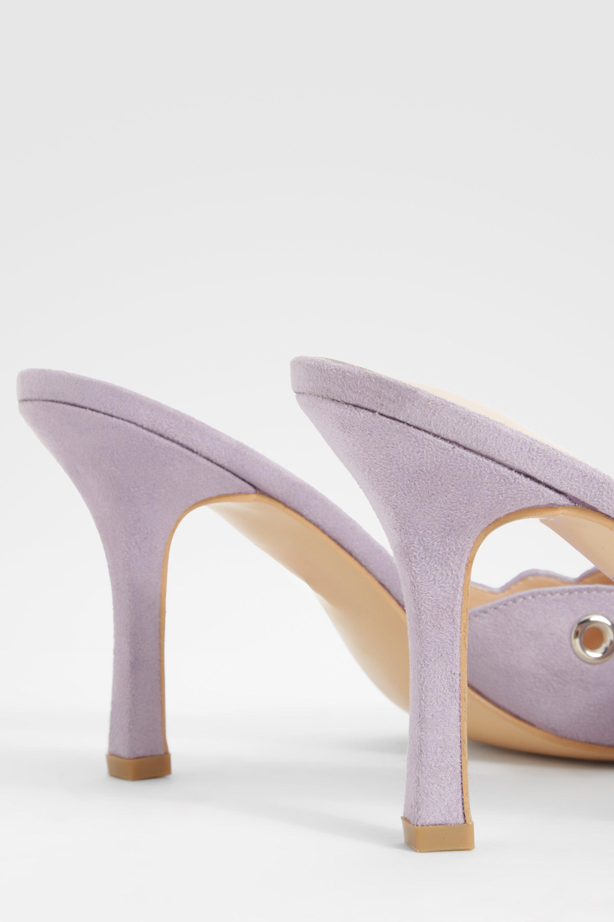 Eyelet Bow Backless Court Shoes