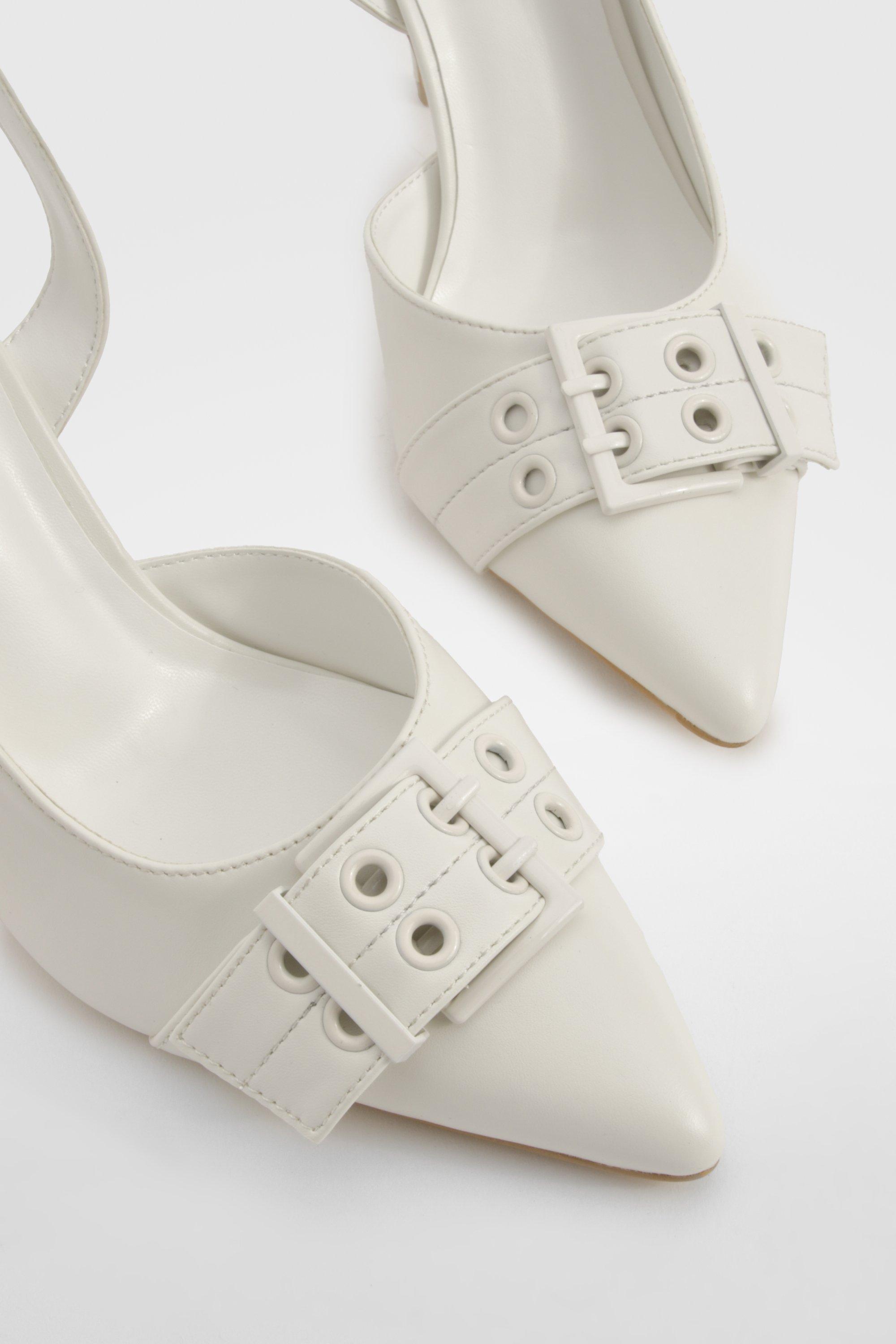 【LOULOUSEOUL】Buckle Fur Flat Shoes (Cream) Women's Cream Shoes | Buckle