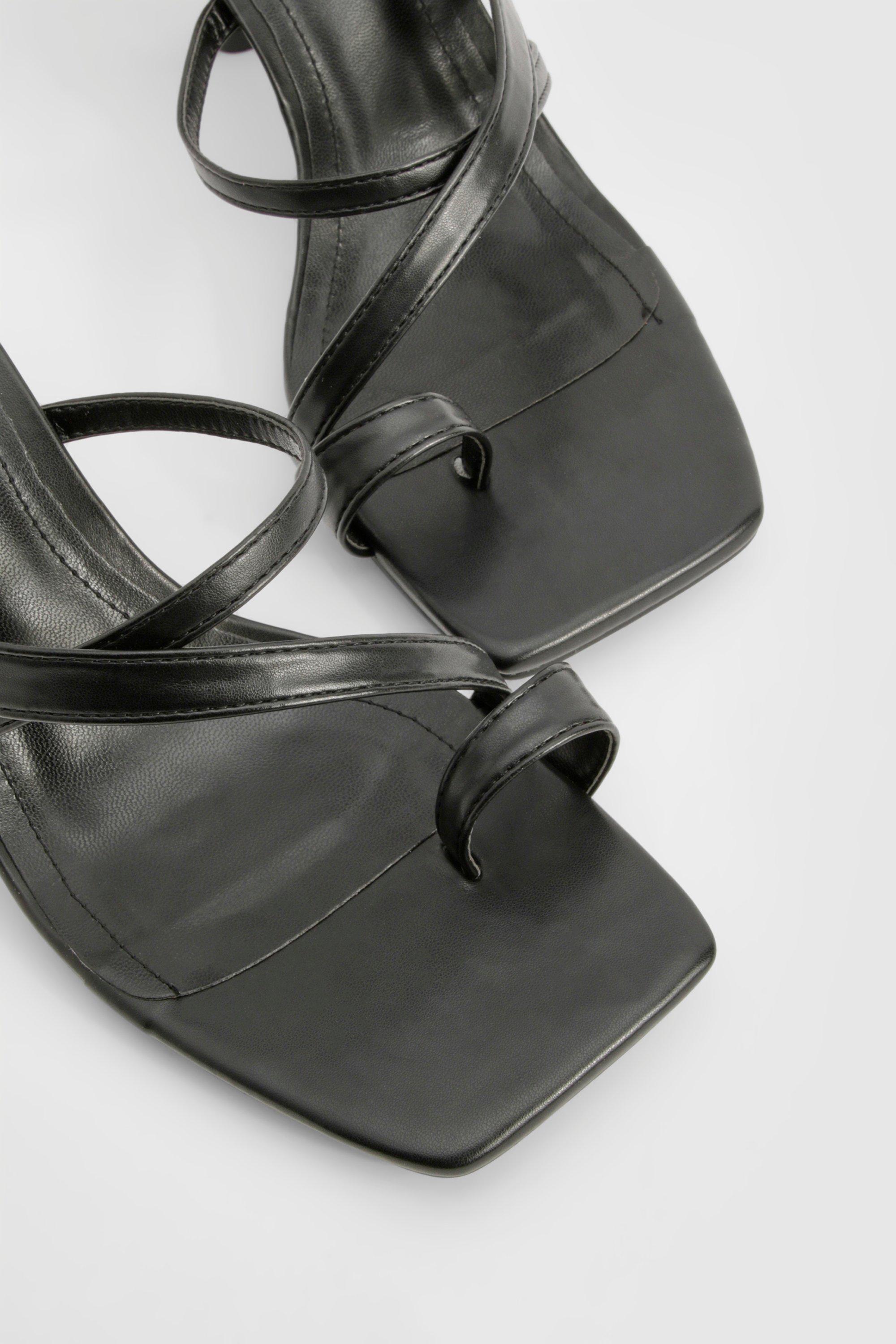 Heeled shops mules with asymmetrical straps