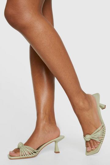 Knot Front Heeled Mules sage