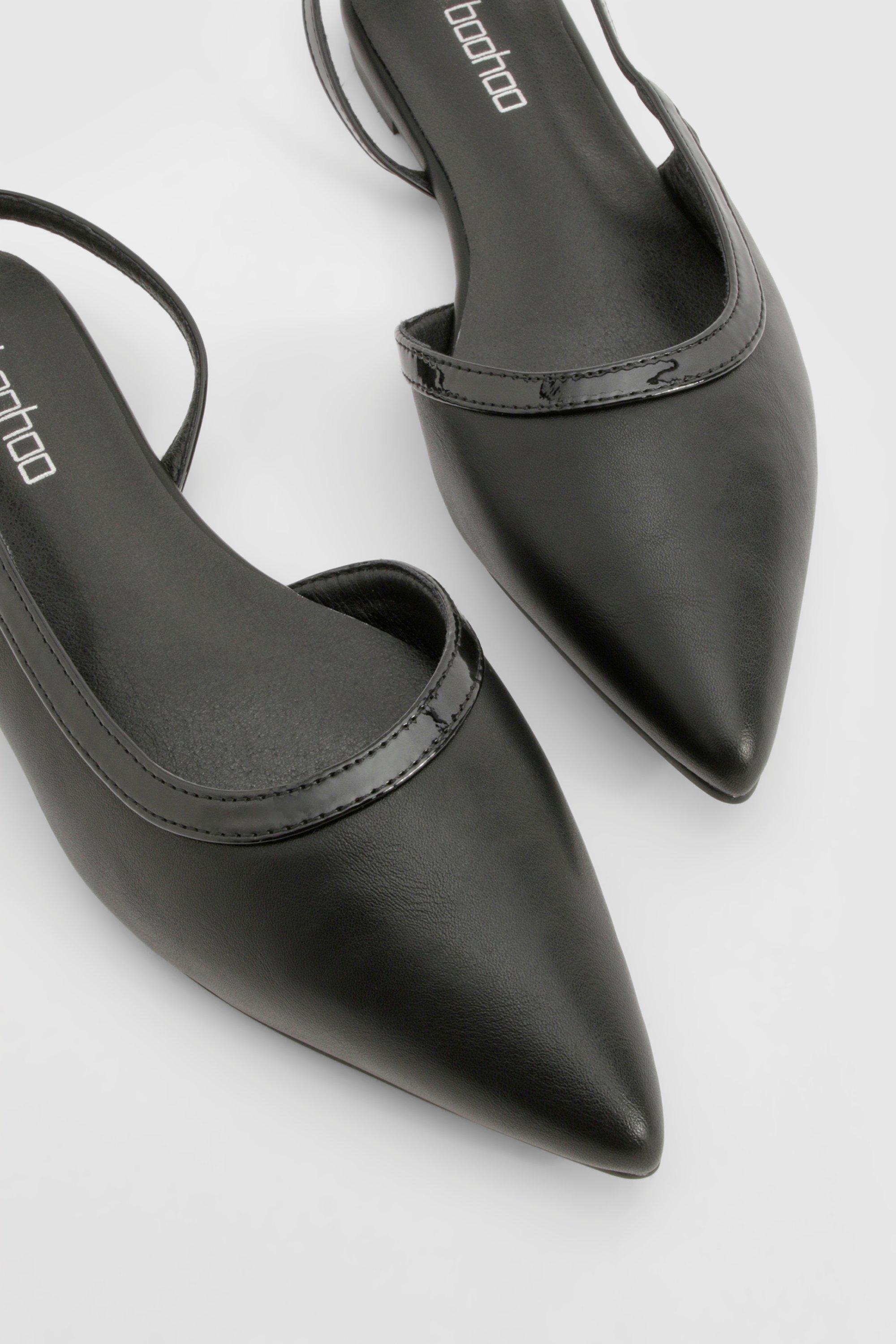 Scarpe basse slingback a punta con dettagli a contrasto boohoo IT