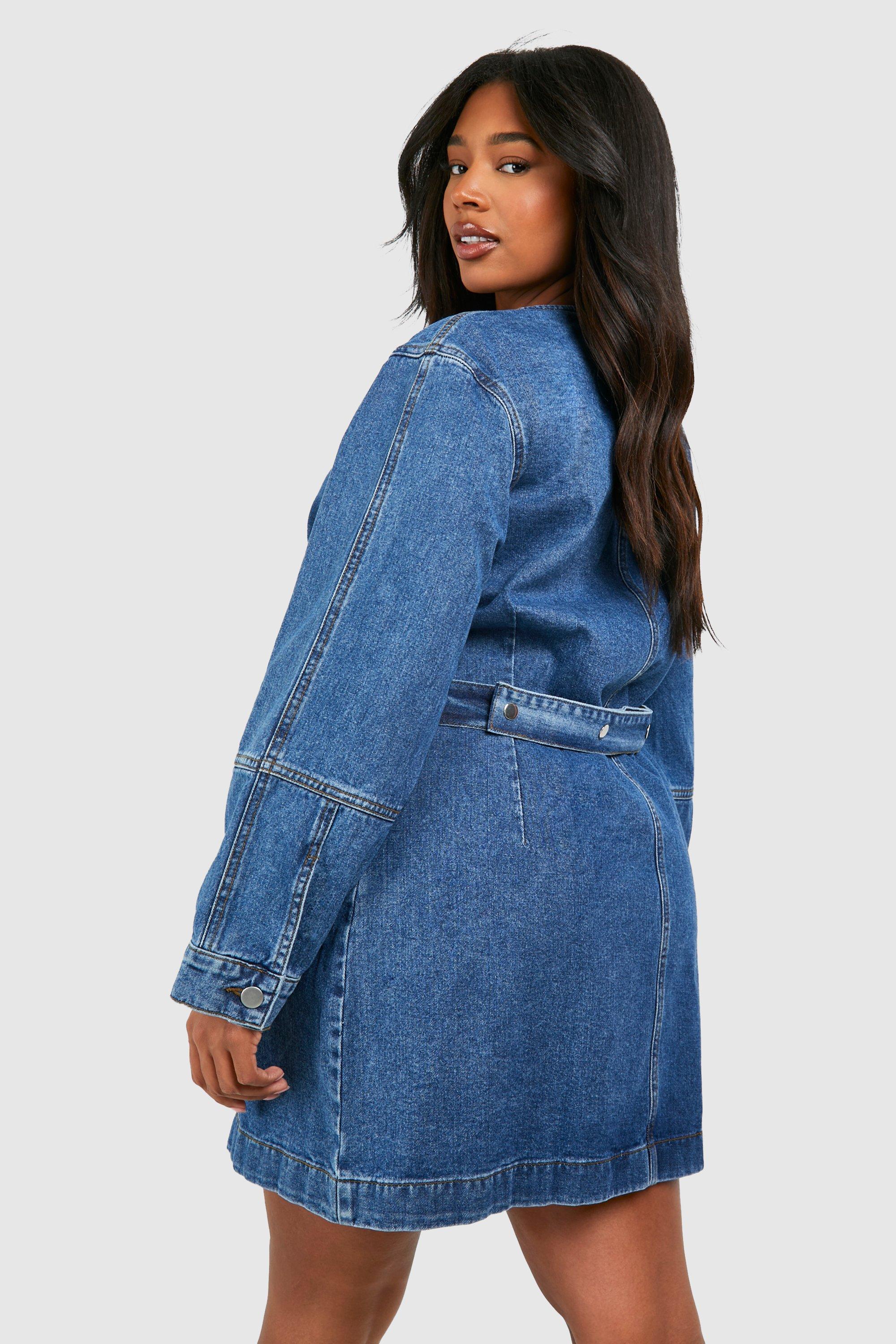 Blue jean wrap dress clearance