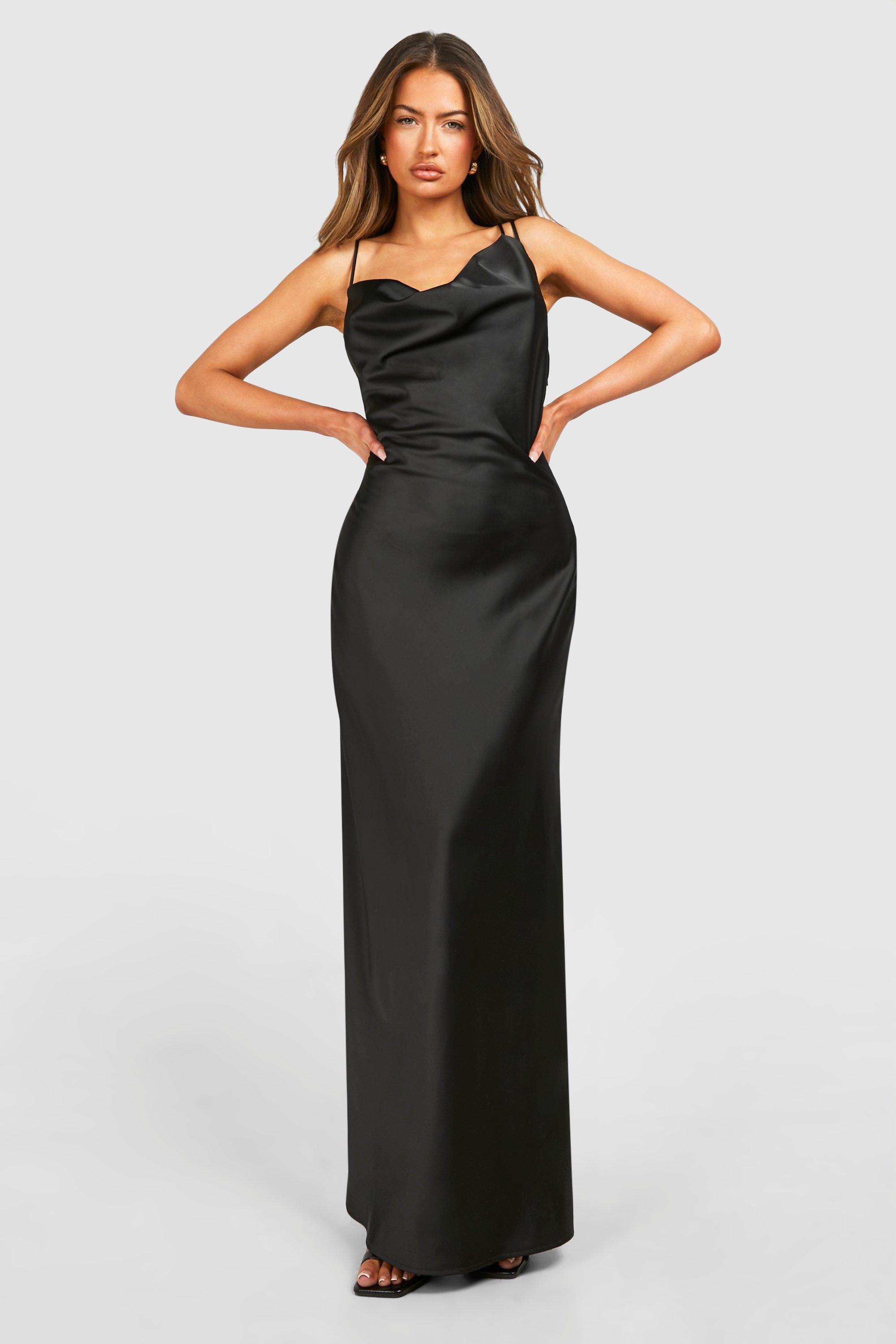 Black strap maxi dress hotsell