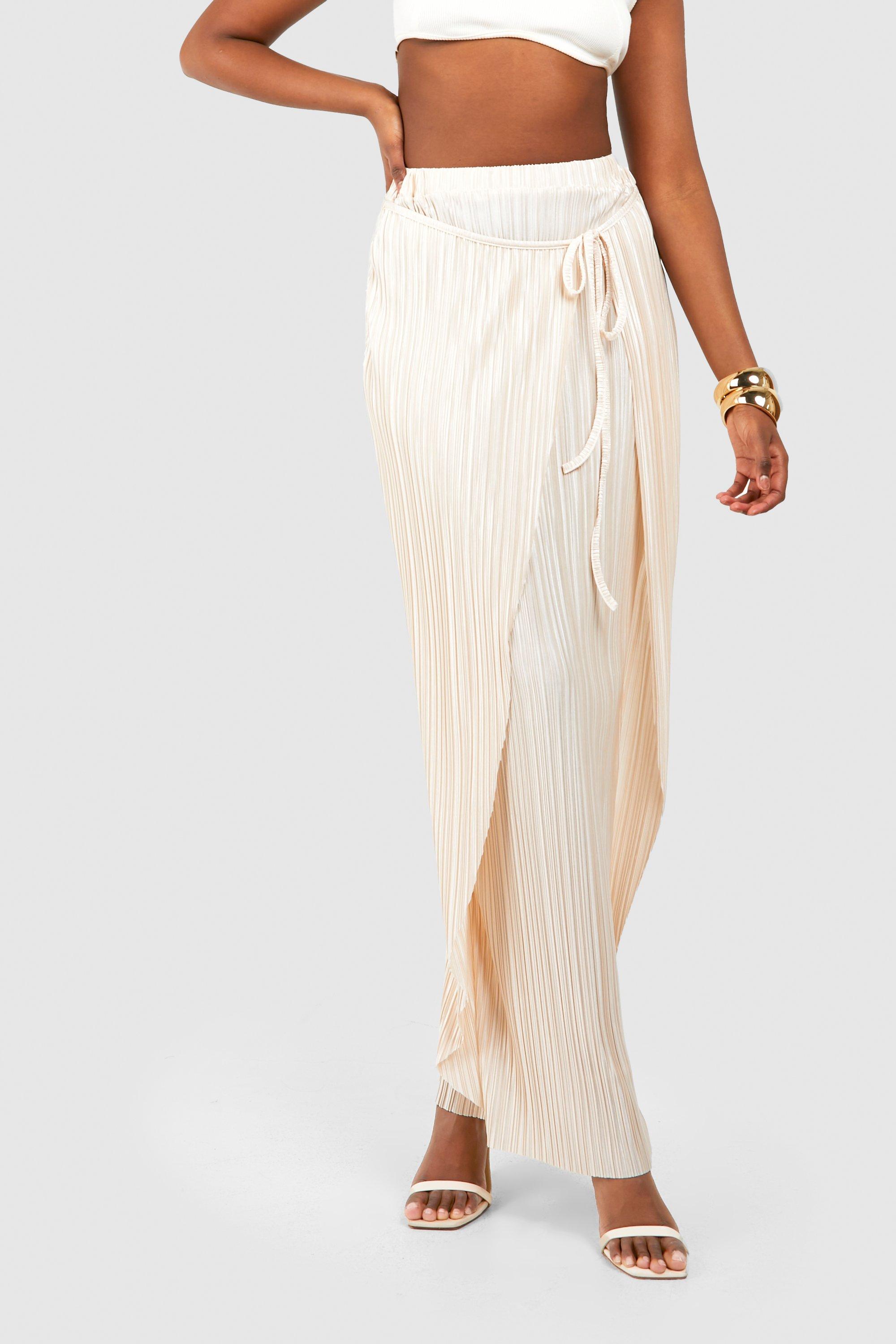 Wrap Plisse Maxi Skirt