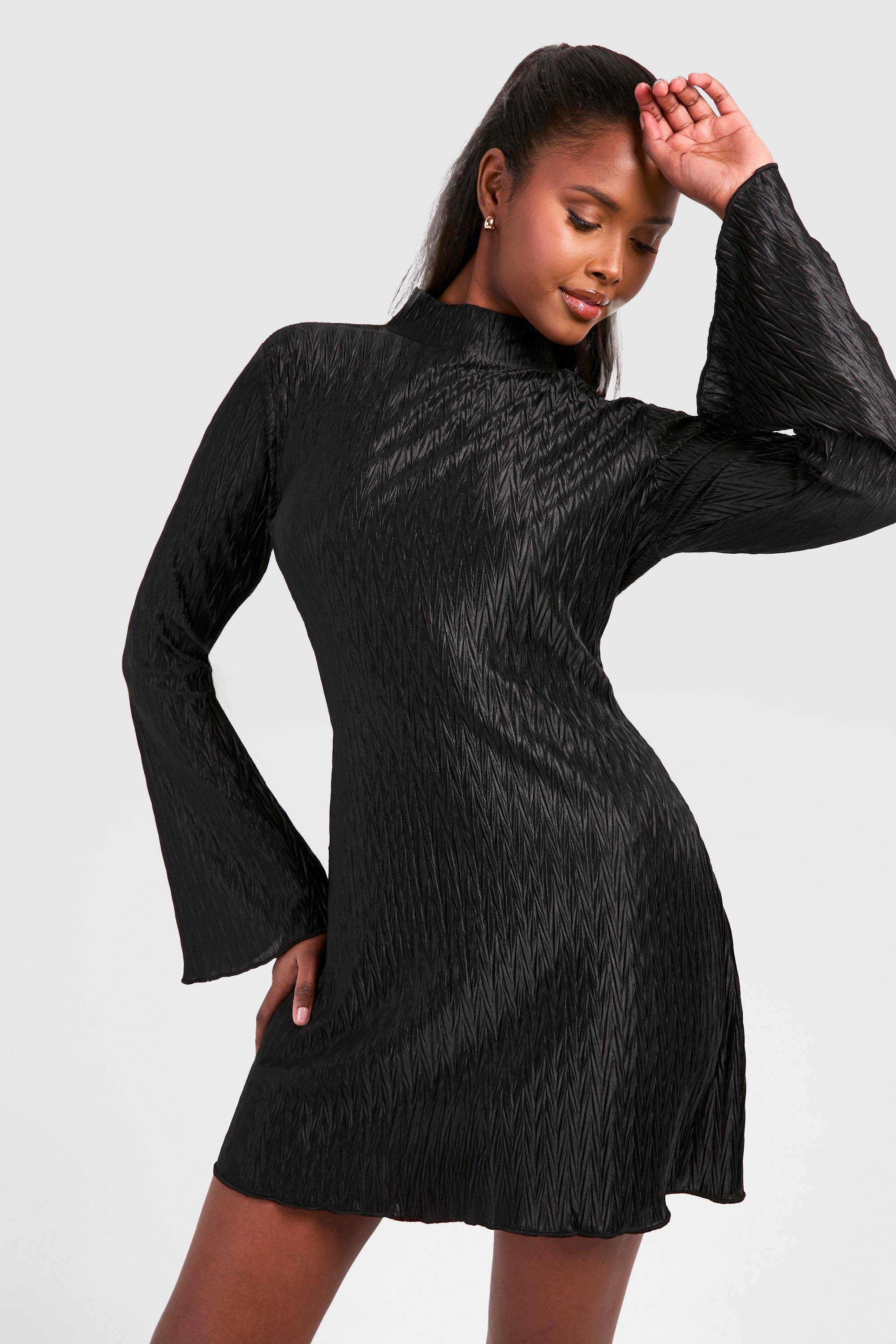 Boohoo black shift dress sale