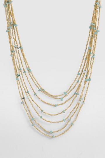 Layered Beaded Necklace turquoise