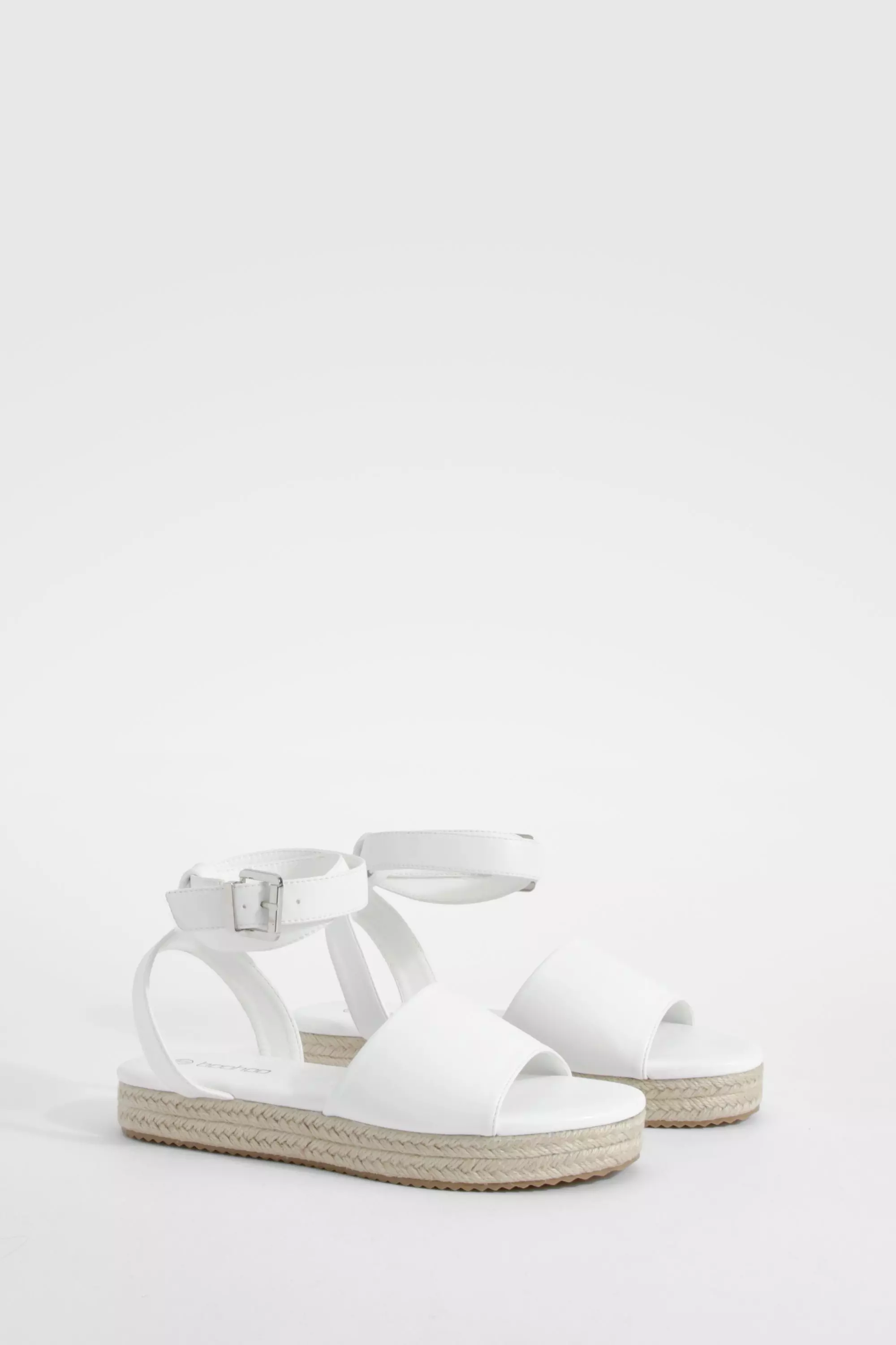 White Two Part Flatform Sandals  alternative image