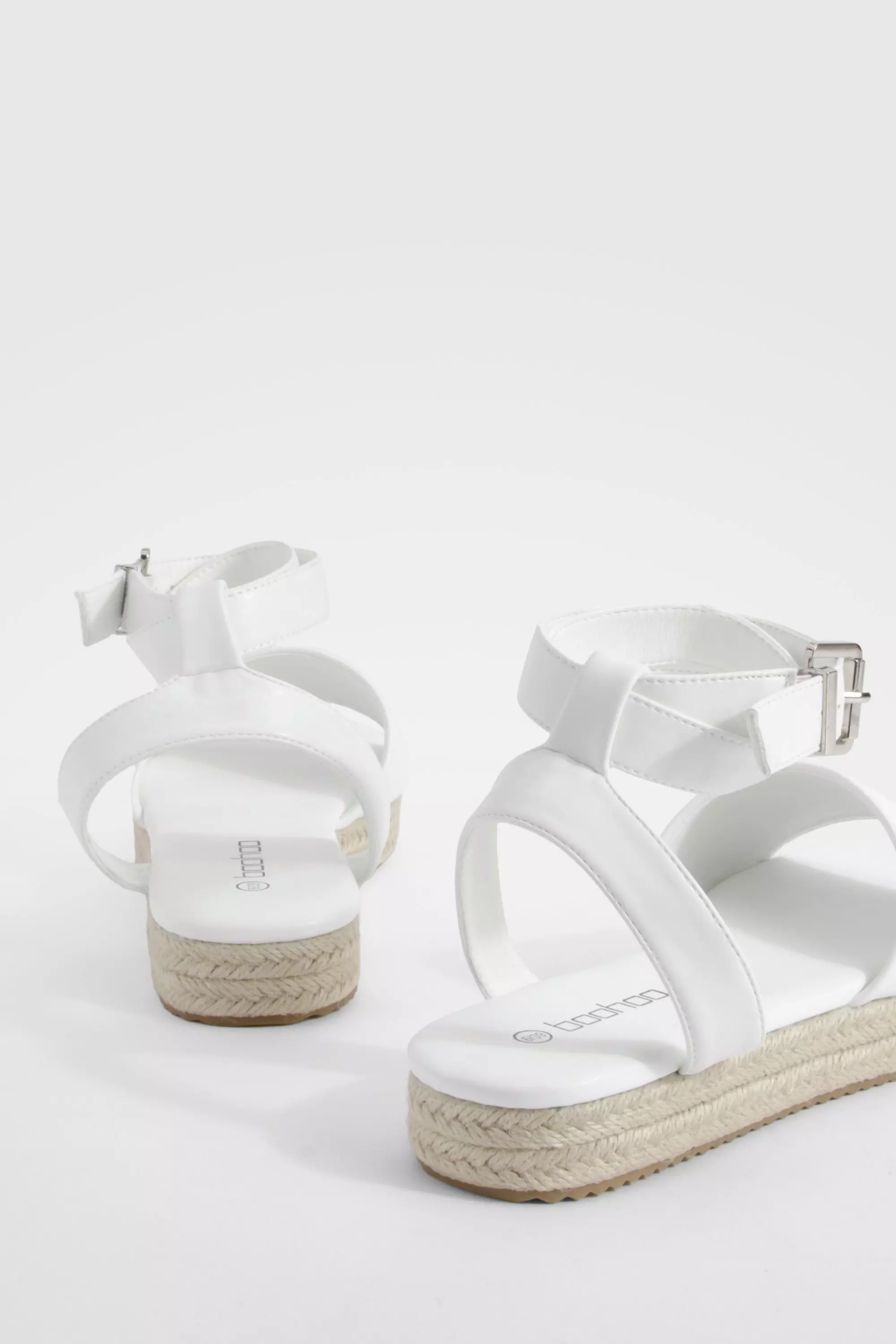 White Two Part Flatform Sandals  alternative image