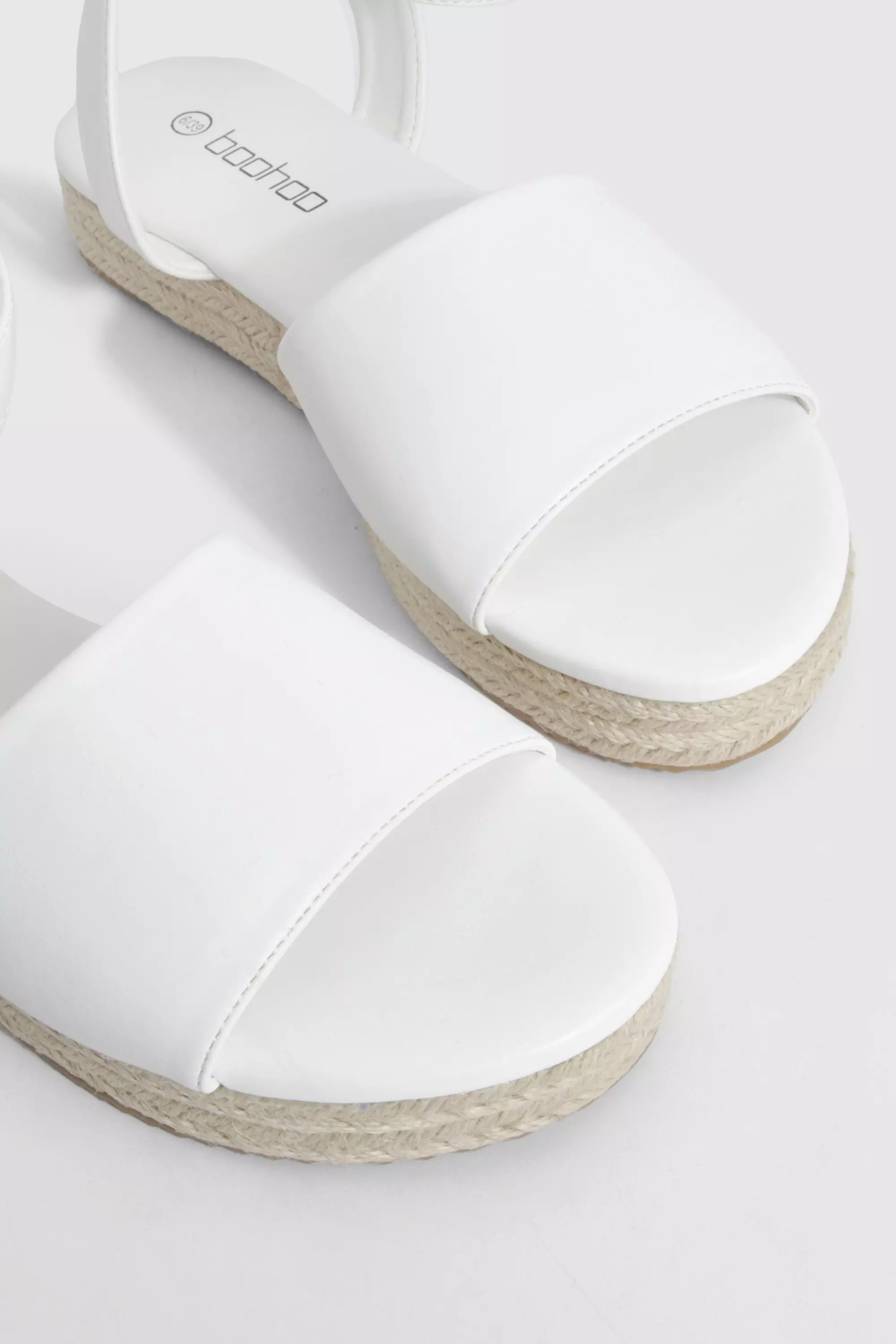 White Two Part Flatform Sandals  alternative image