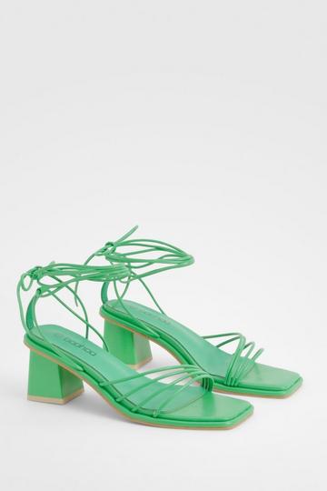 Wrap Up Strappy Low Heel Sandals green