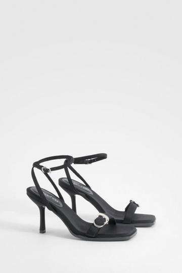 Black Hammered Buckle 2 Part Heels