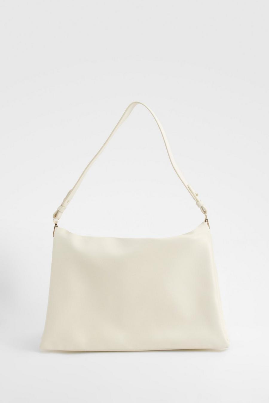 Cream Slouchy Oversized Shoulder Bag 