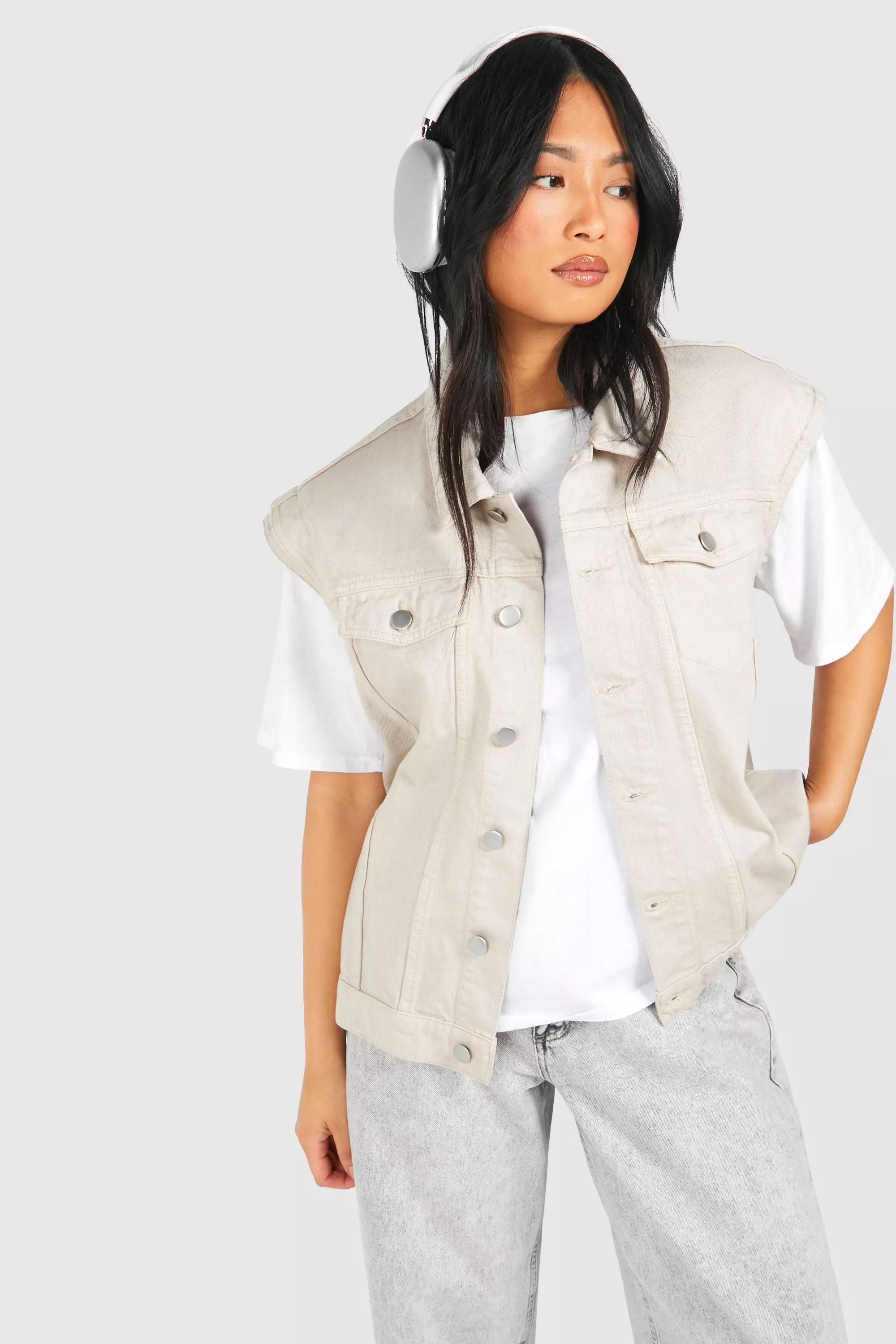 Boohoo sleeveless jacket best sale