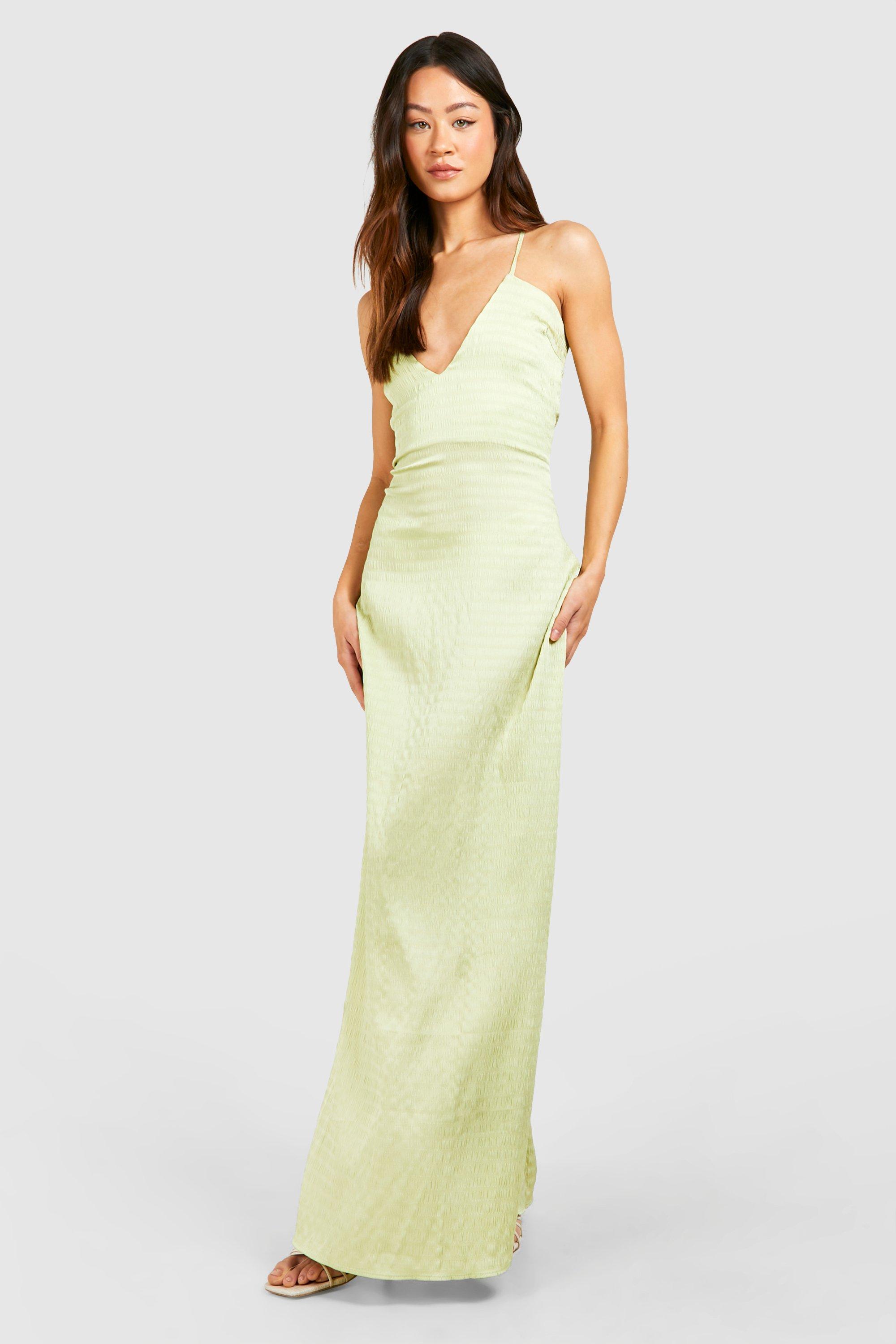 Boohoo lime green dress hotsell