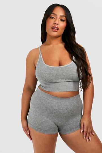 Plus Seamless Longline Bra grey