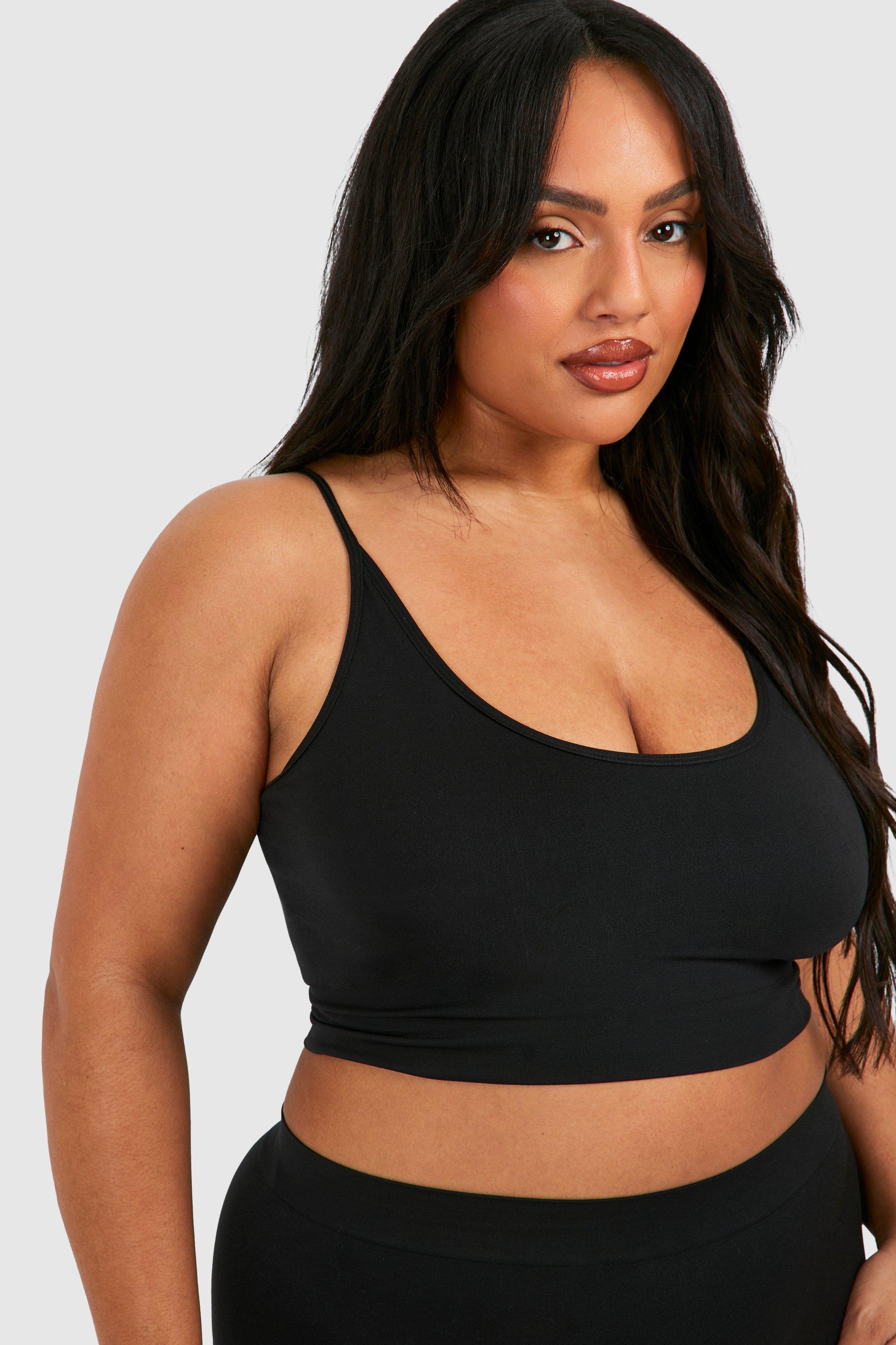 Boohoo Plus Seamless Longline Bra in White