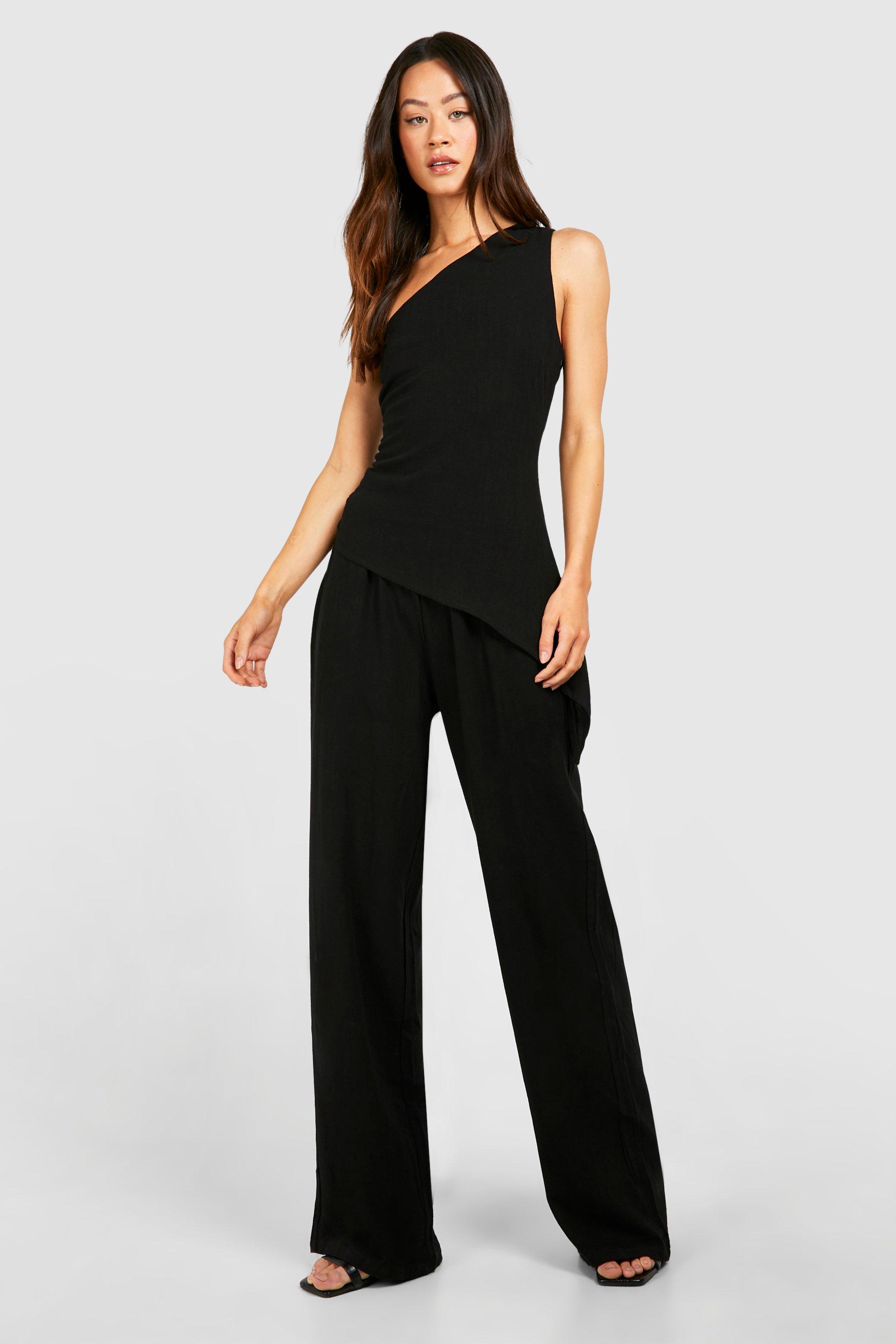Tall Linen Look One Shoulder Top | boohoo