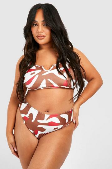 Plus Animal High Waisted Bikini Bottom multi