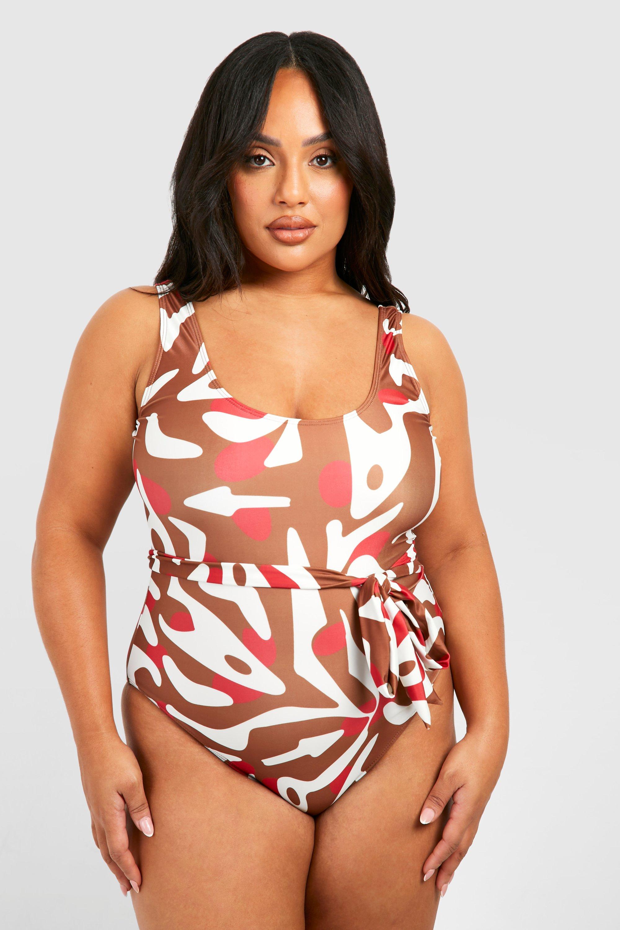 Noire Swimwear belted one piece swimsuit - Orange