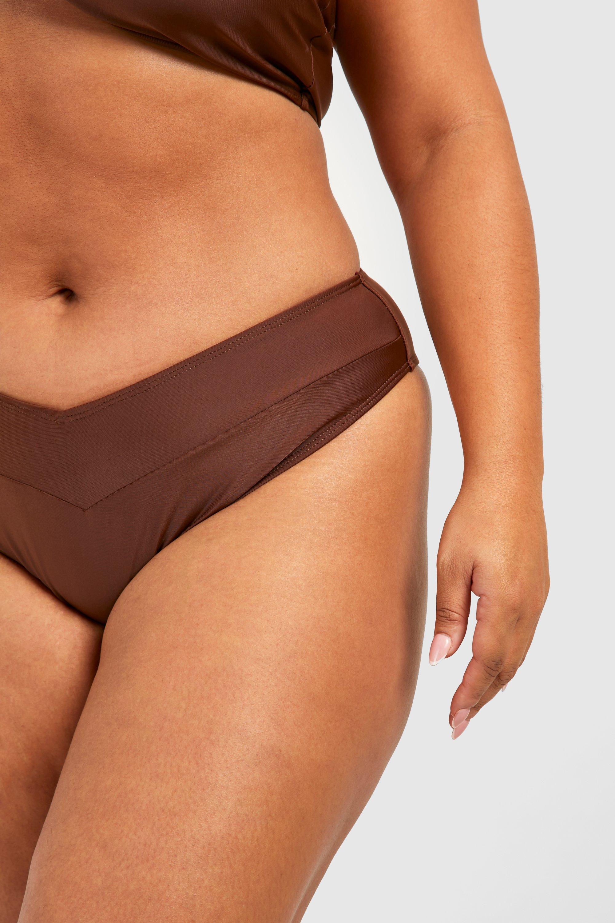 V Shape Bikini Bottom Brown