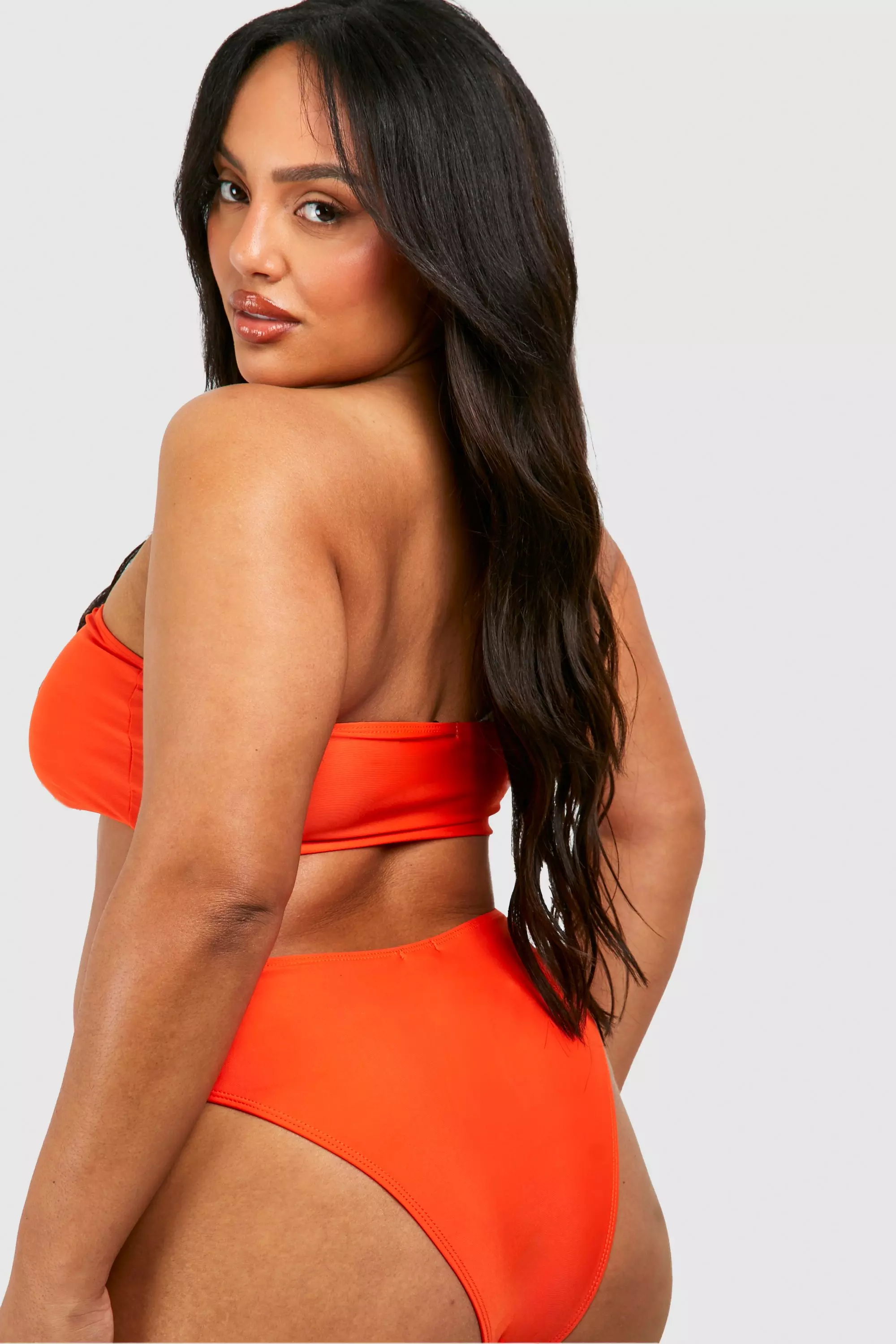 Orange Plus Bandeau Bikini Top صورة بديلة