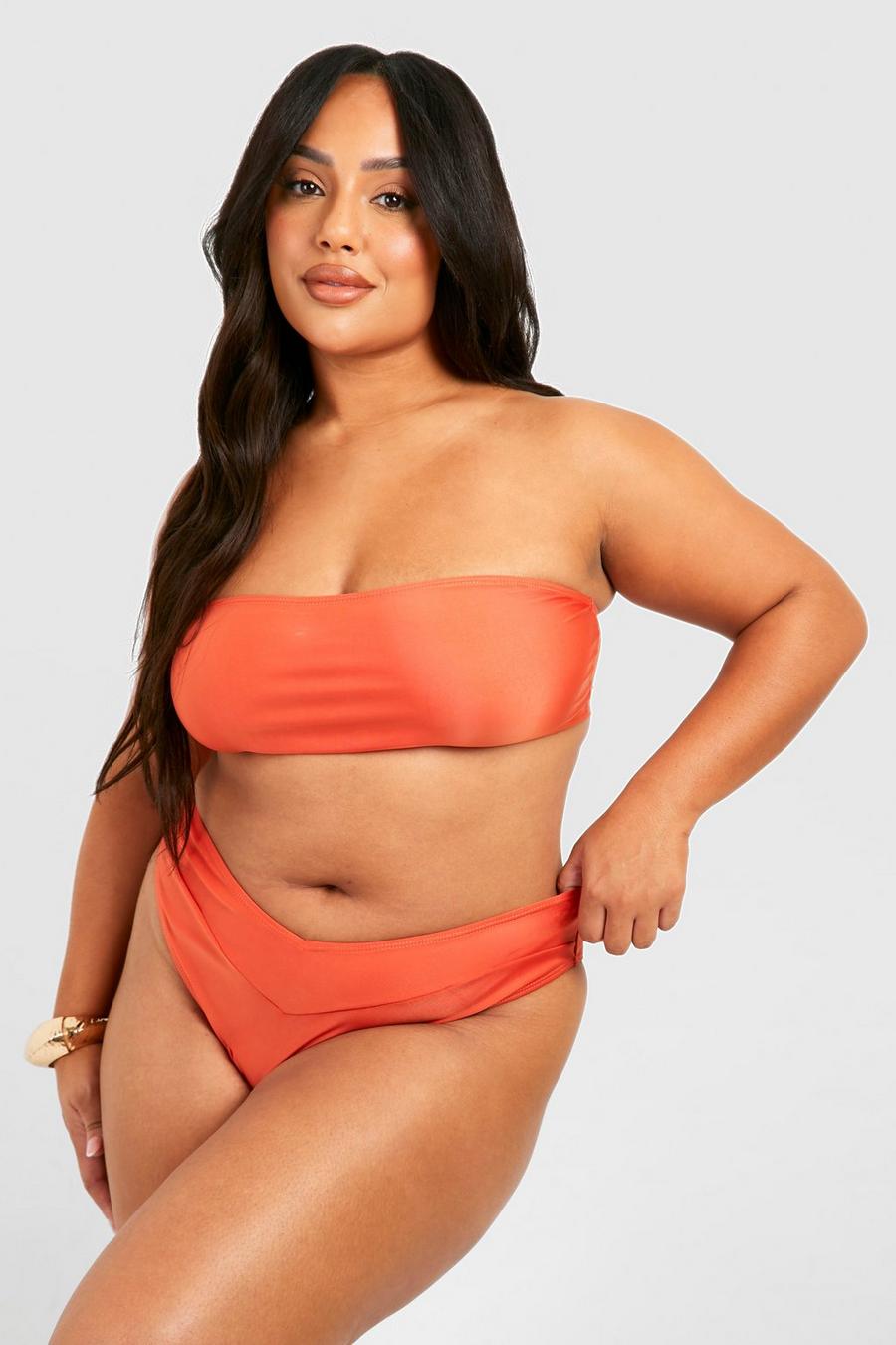 Grande taille - Haut de bikini  style bandeau, Rust image number 1