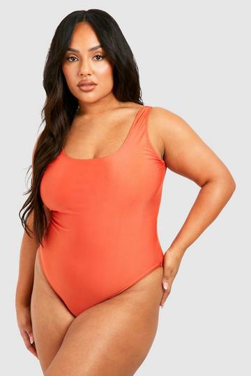 Plus Scoop Neck Swimsuit rust